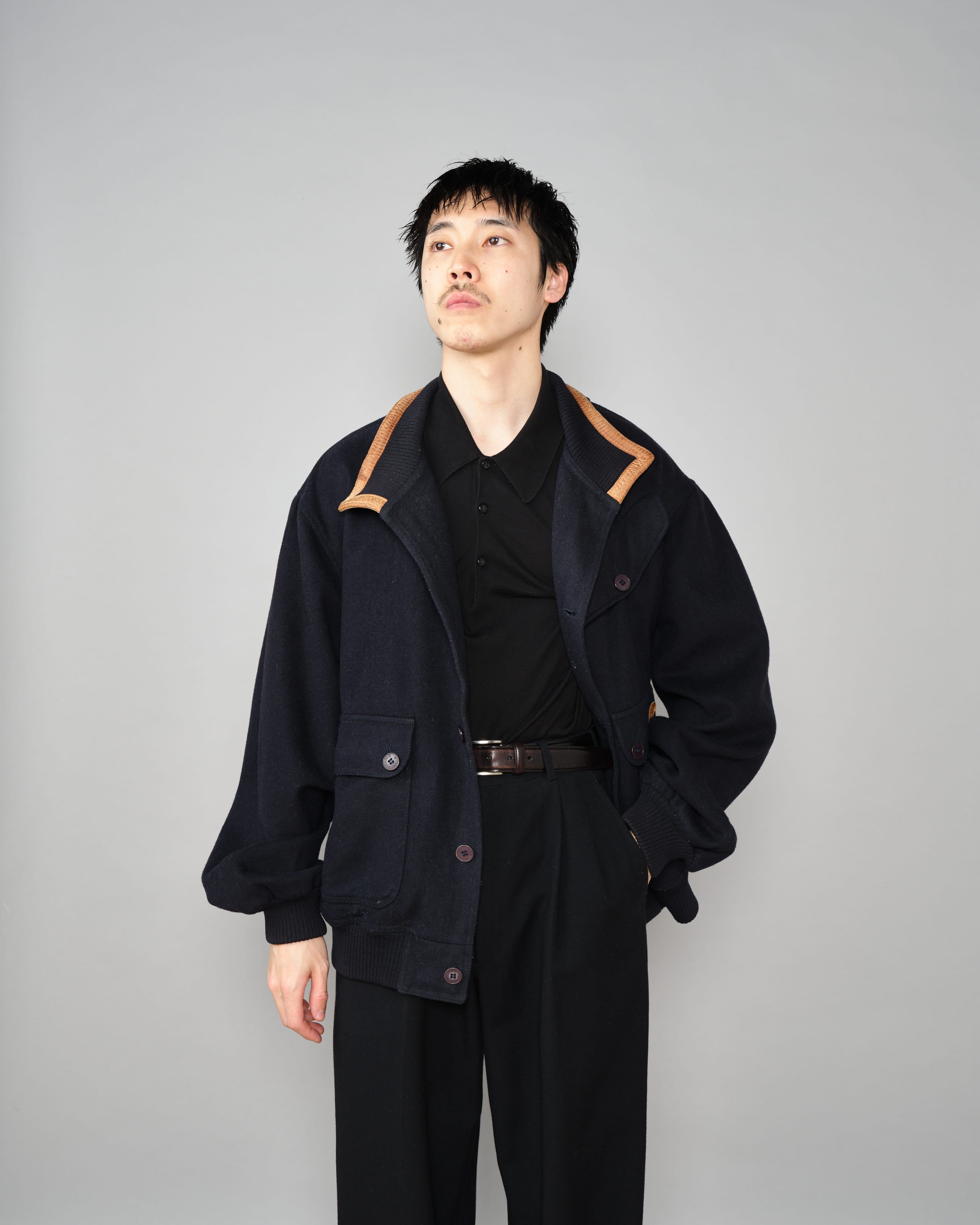 【~80's】Vintage Façonnable Wool Nylon Blouson Size.5