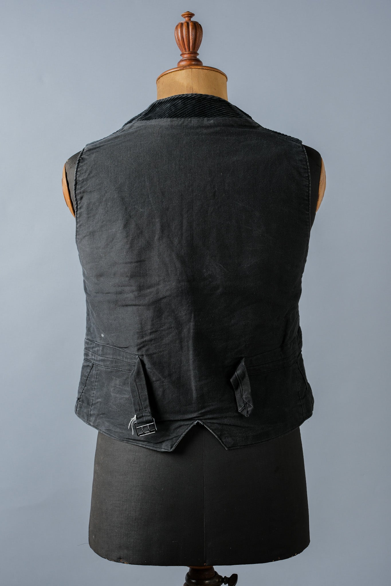 【~40's】French Vintage Black Corduroy Work Gilet "Adolphe Lafont"