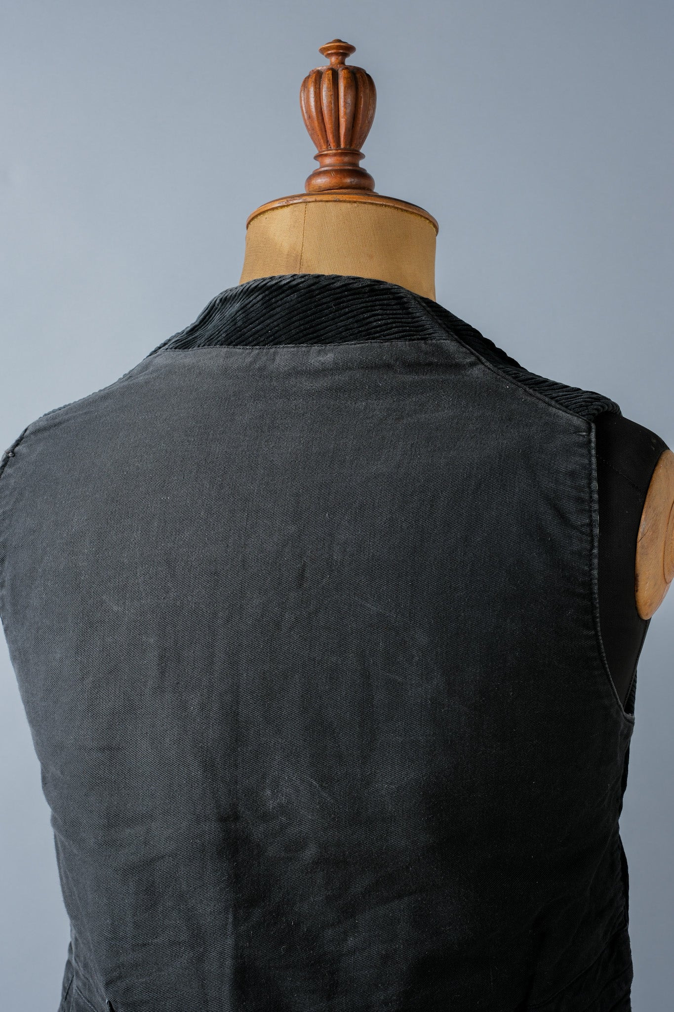 【~40's】French Vintage Black Corduroy Work Gilet "Adolphe Lafont"
