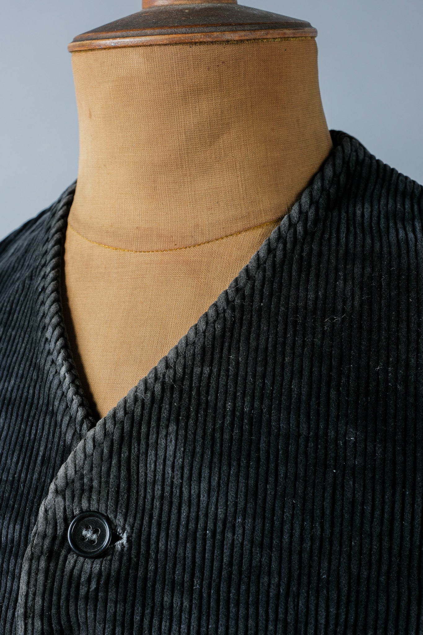 【~40's】French Vintage Black Corduroy Work Gilet "Adolphe Lafont"