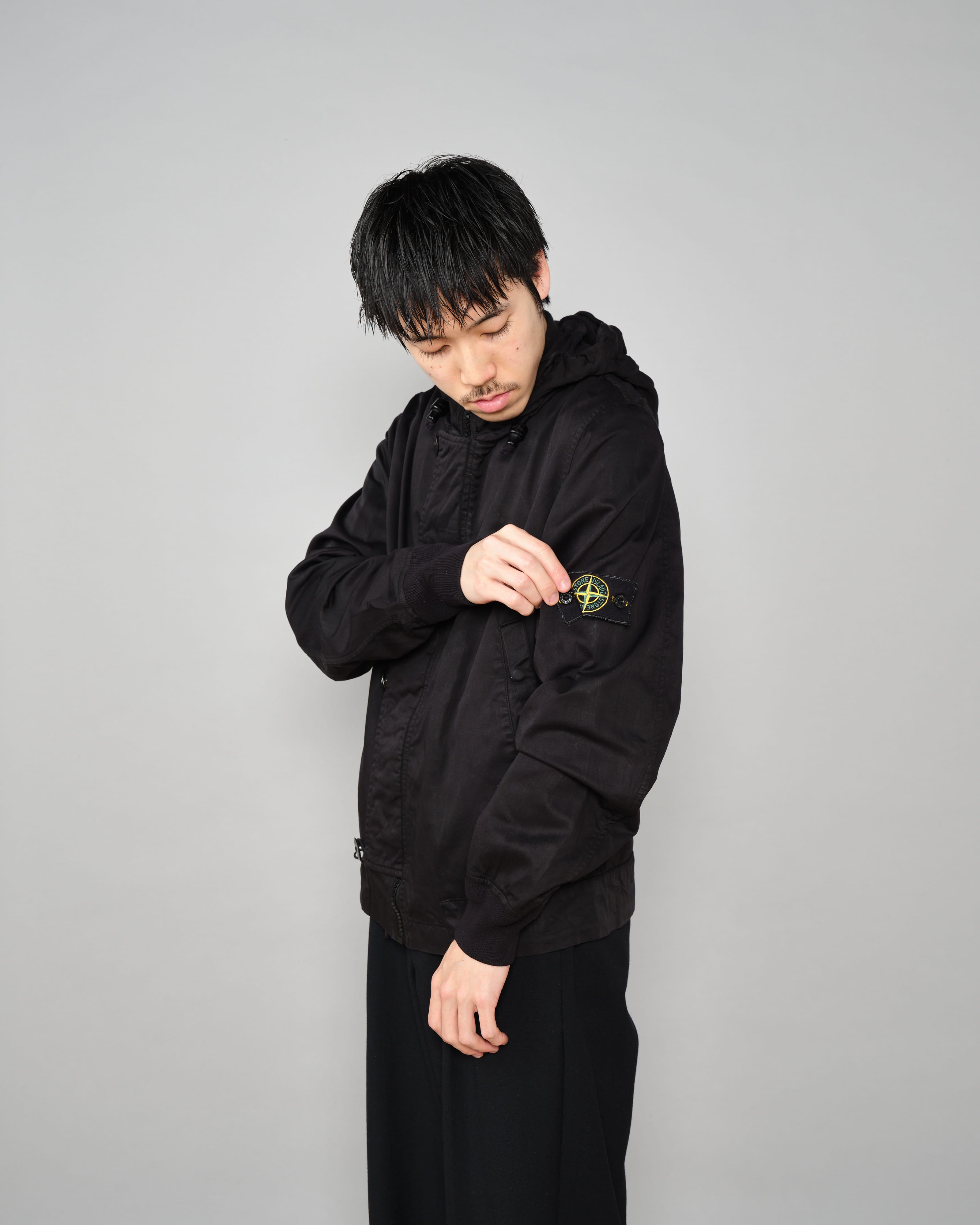 【06AW】เสื้อแจ็คเก็ตตัวสั้นมีฮู้ดผ้าฝ้าย Old STONE ISLAND Size.S "RASO GOMMATO"
