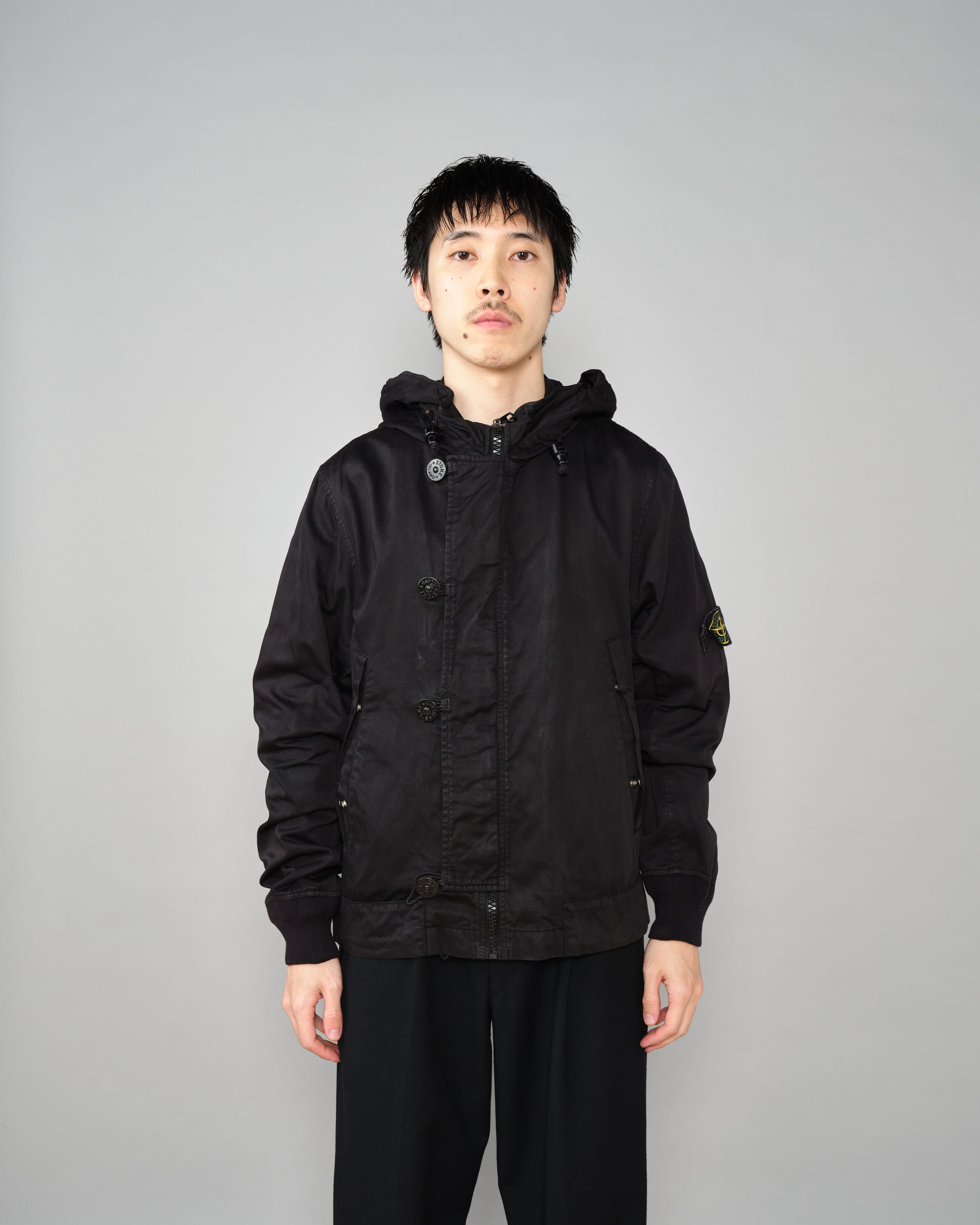 【06AW】เสื้อแจ็คเก็ตตัวสั้นมีฮู้ดผ้าฝ้าย Old STONE ISLAND Size.S "RASO GOMMATO"