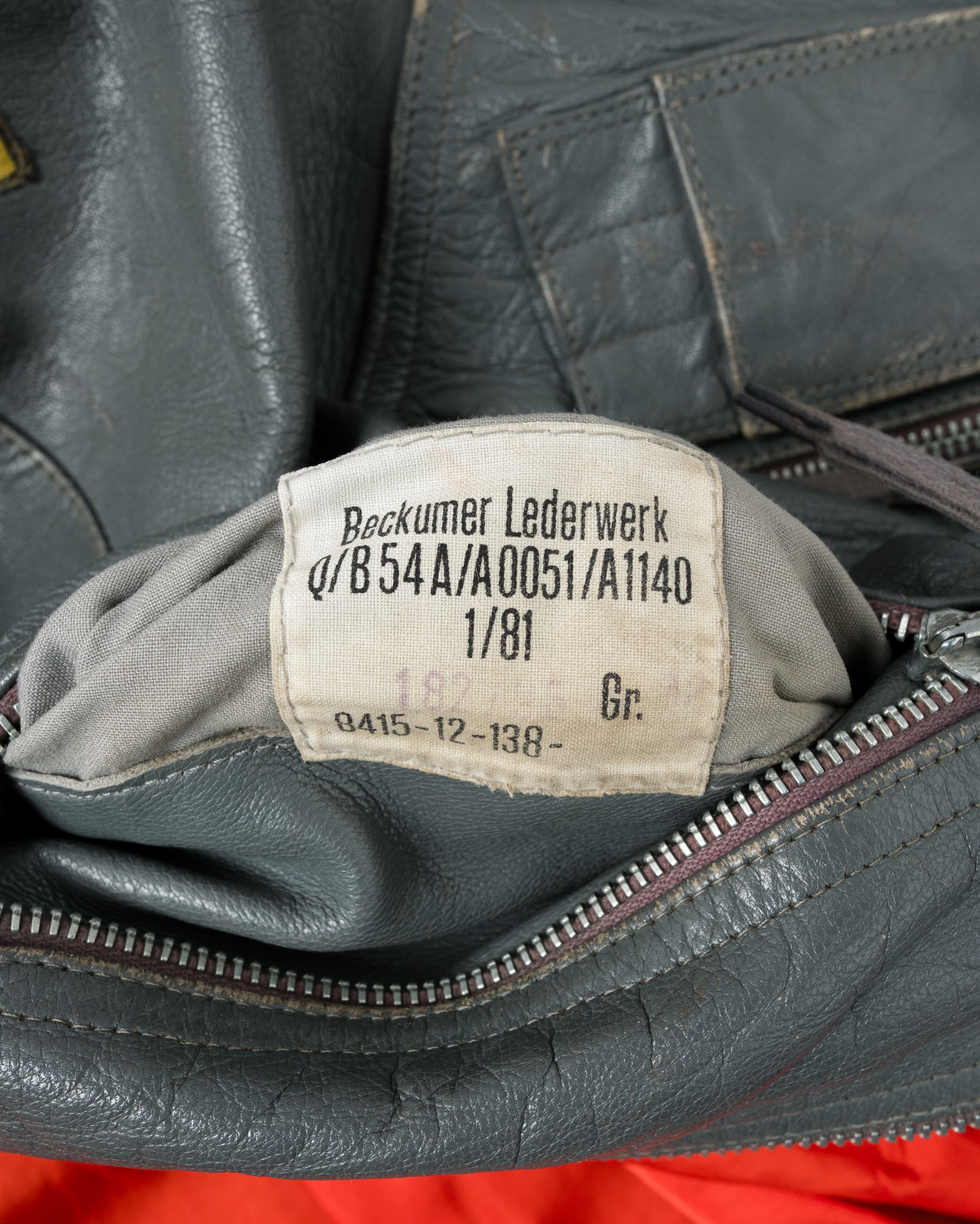 【~80’s】West German Air Force Pilot Leather Jacket Size.182/96