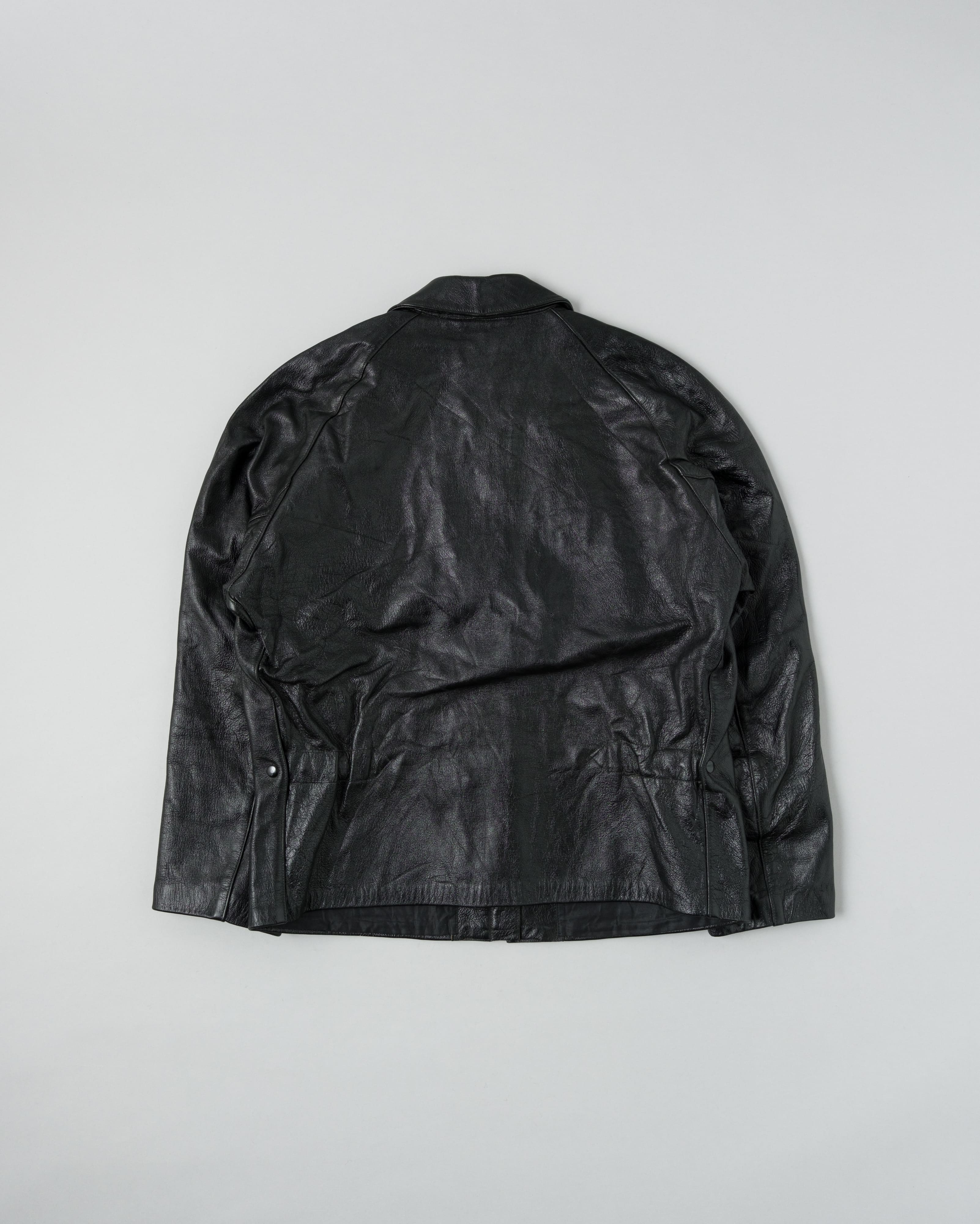 【~60’s】Italian Army Motorcycle Leather Jacket Size.2