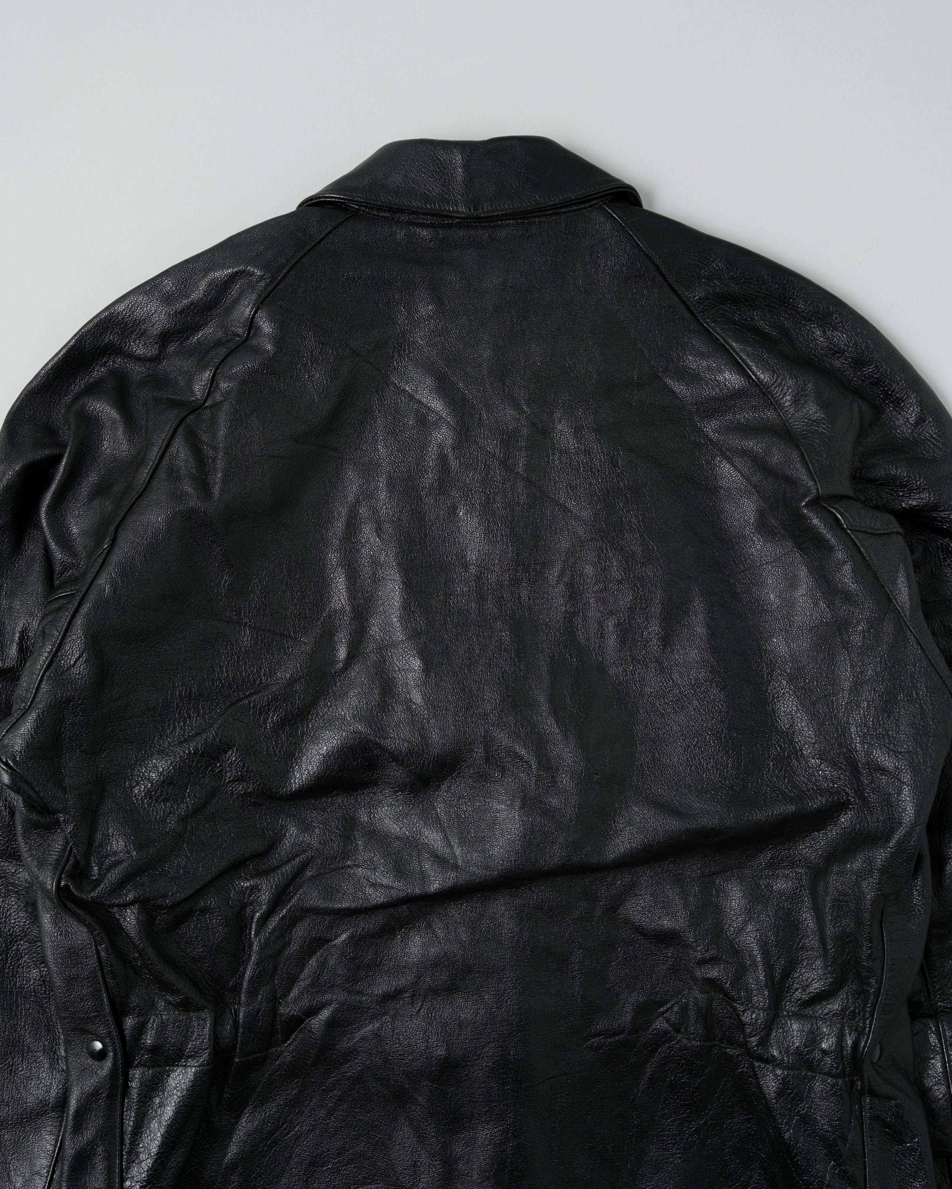 【~60’s】Italian Army Motorcycle Leather Jacket Size.2