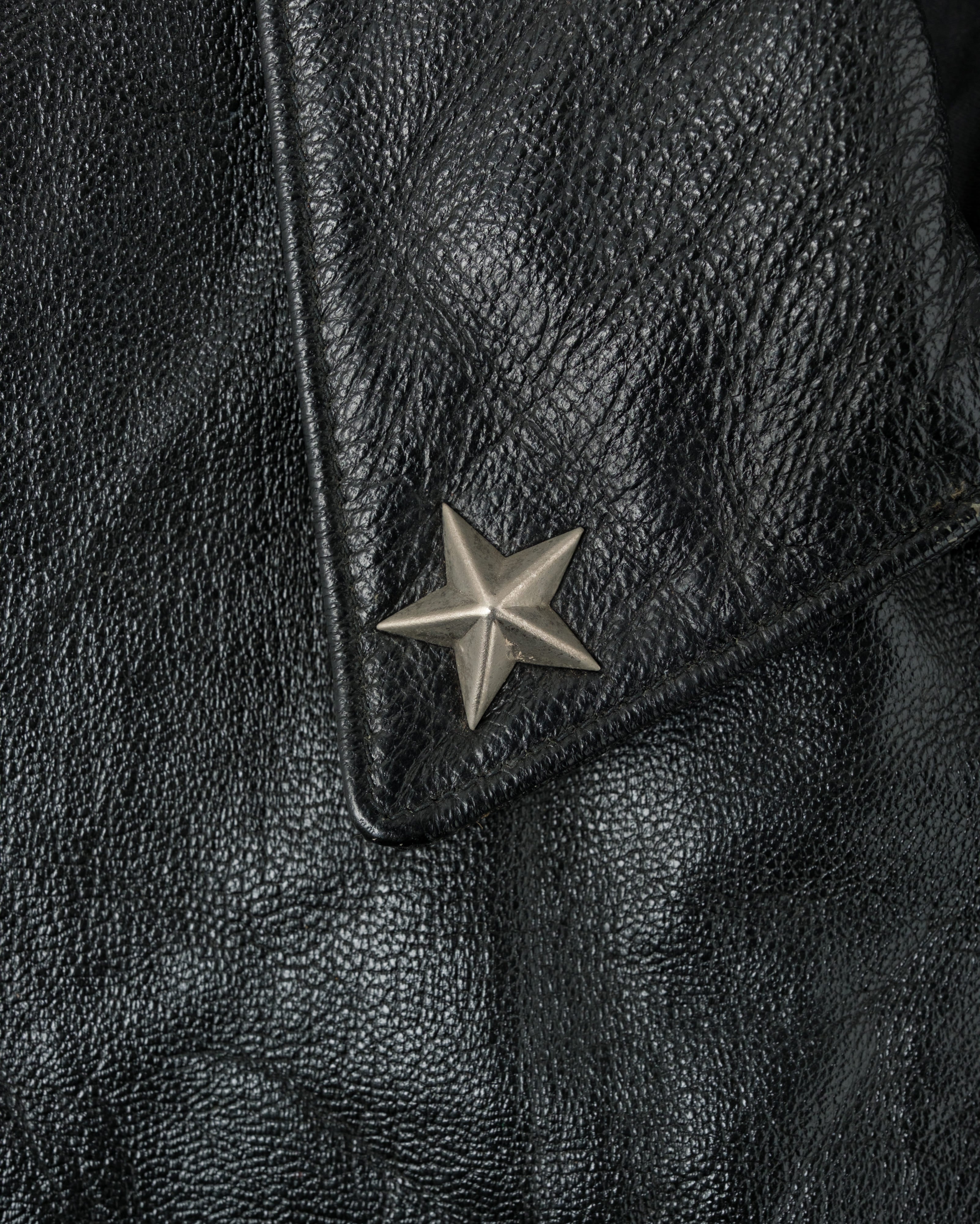 【~60’s】Italian Army Motorcycle Leather Jacket Size.2