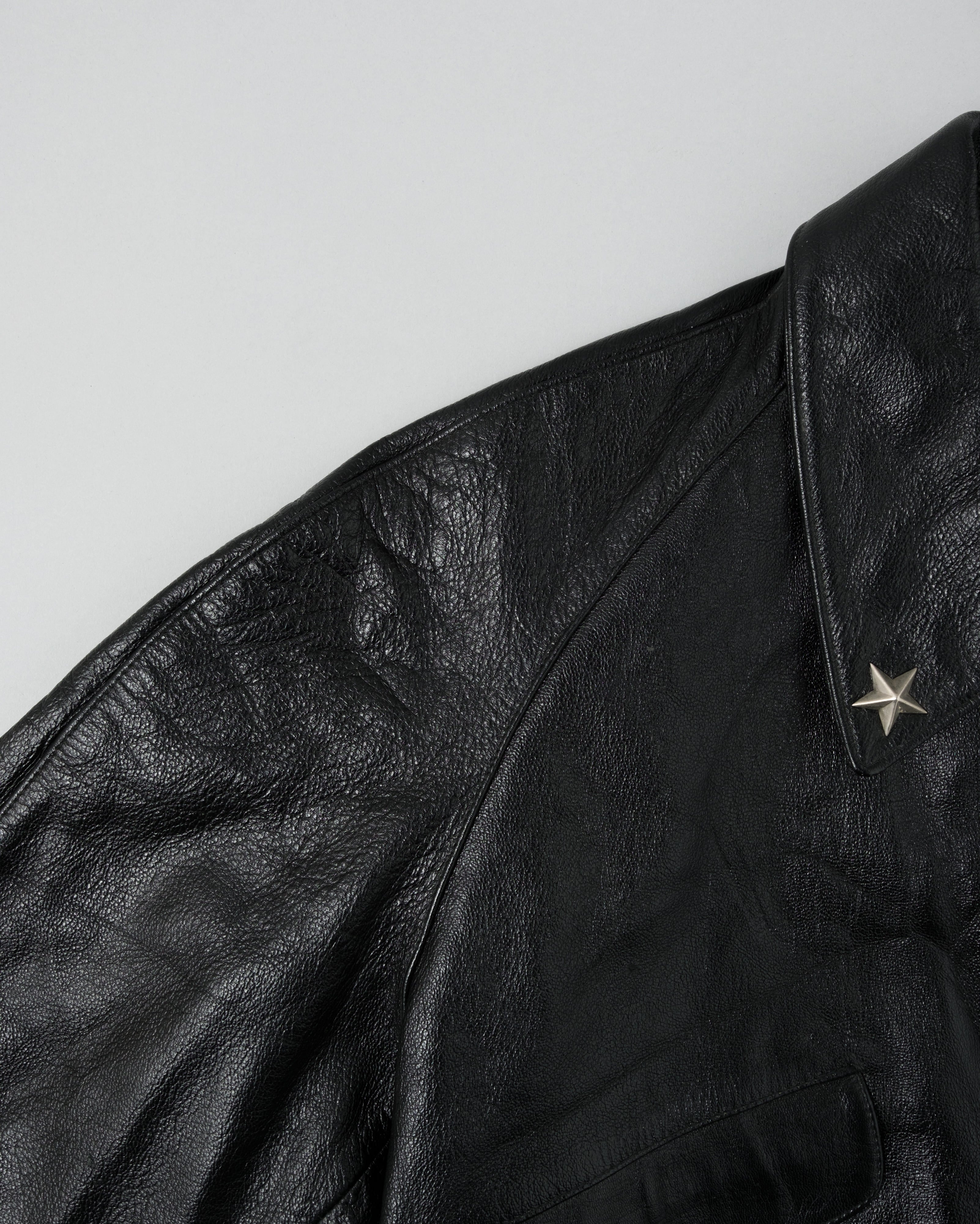 【~60’s】Italian Army Motorcycle Leather Jacket Size.2