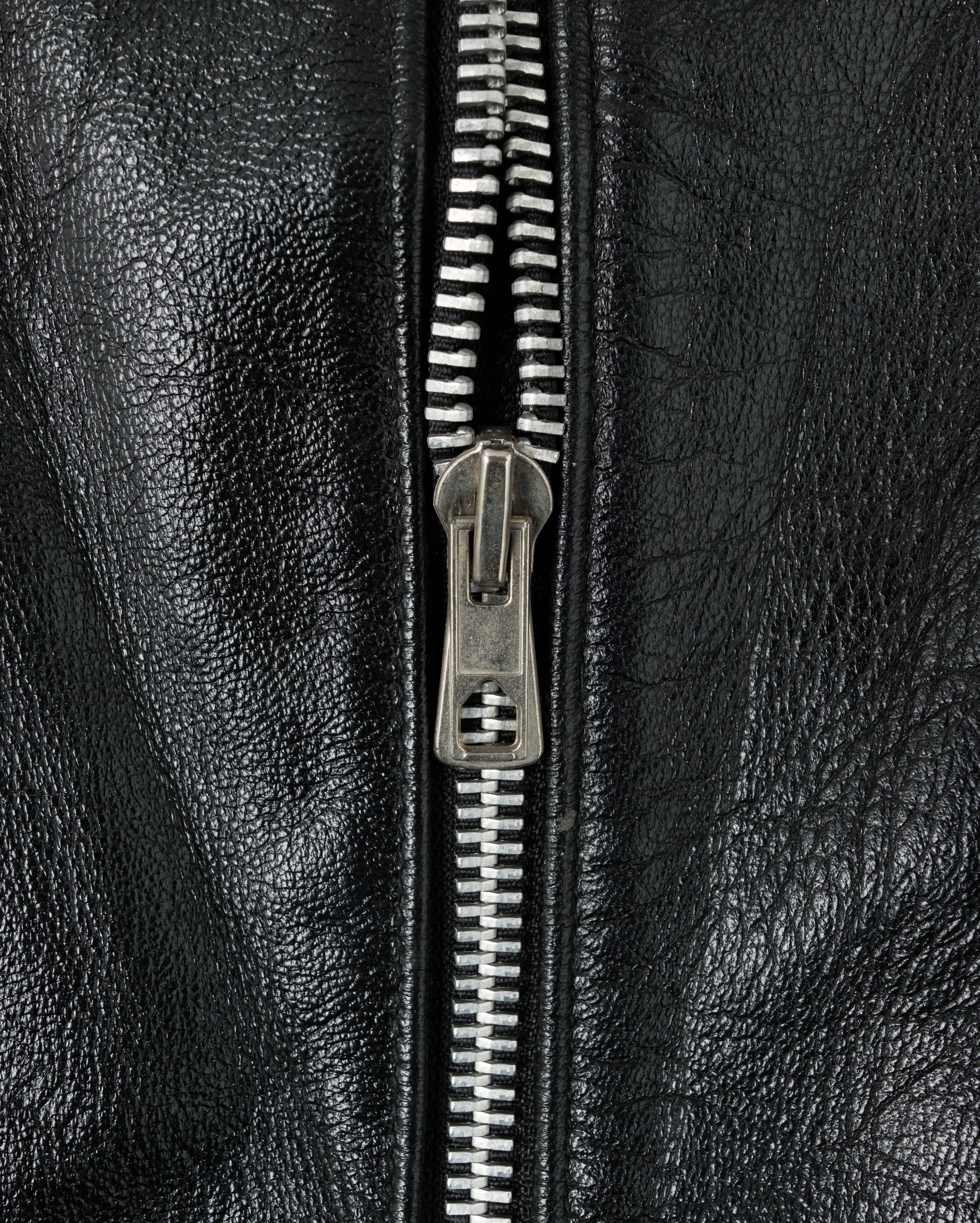 【~60’s】Italian Army Motorcycle Leather Jacket Size.2