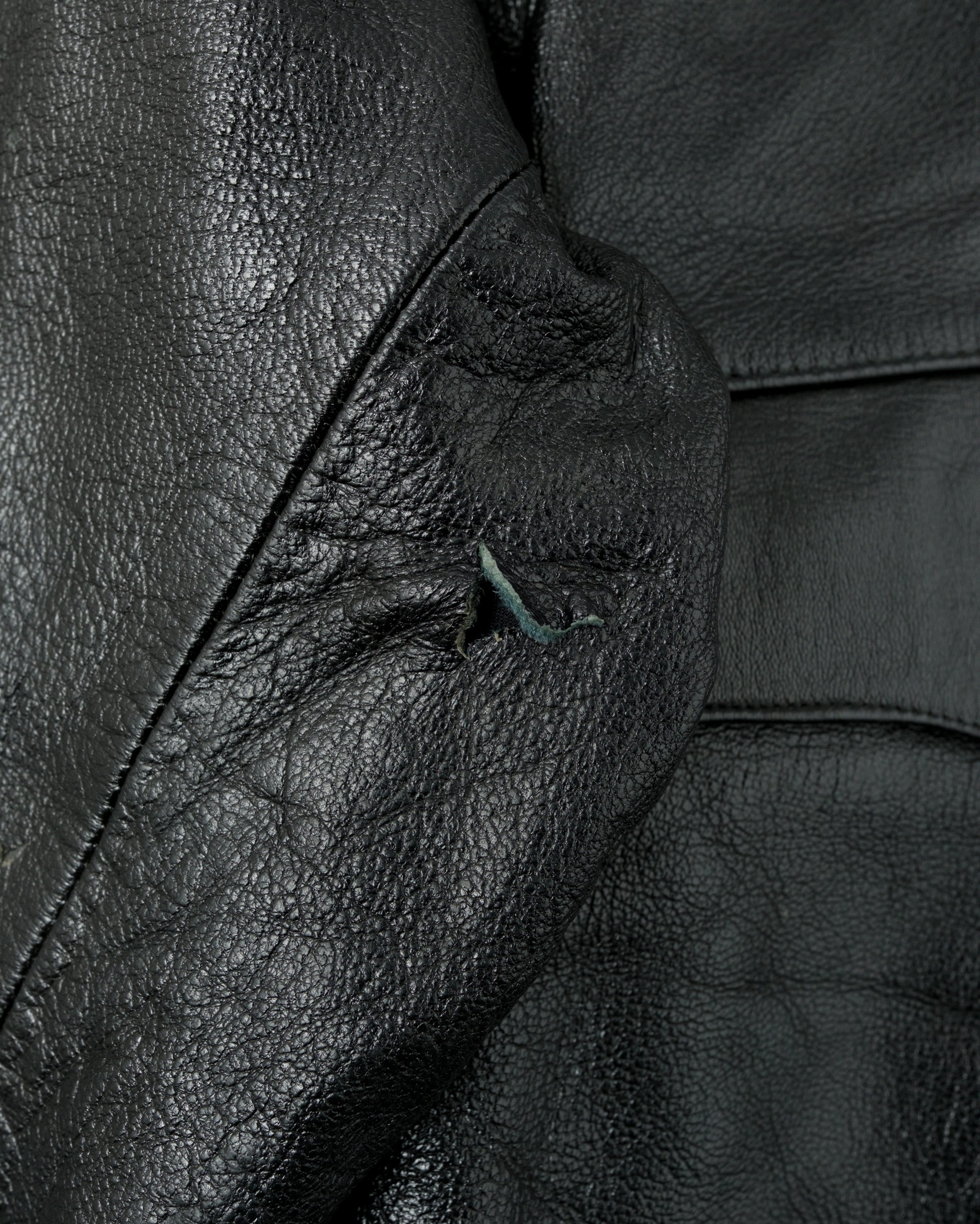 【~60’s】Italian Army Motorcycle Leather Jacket Size.2