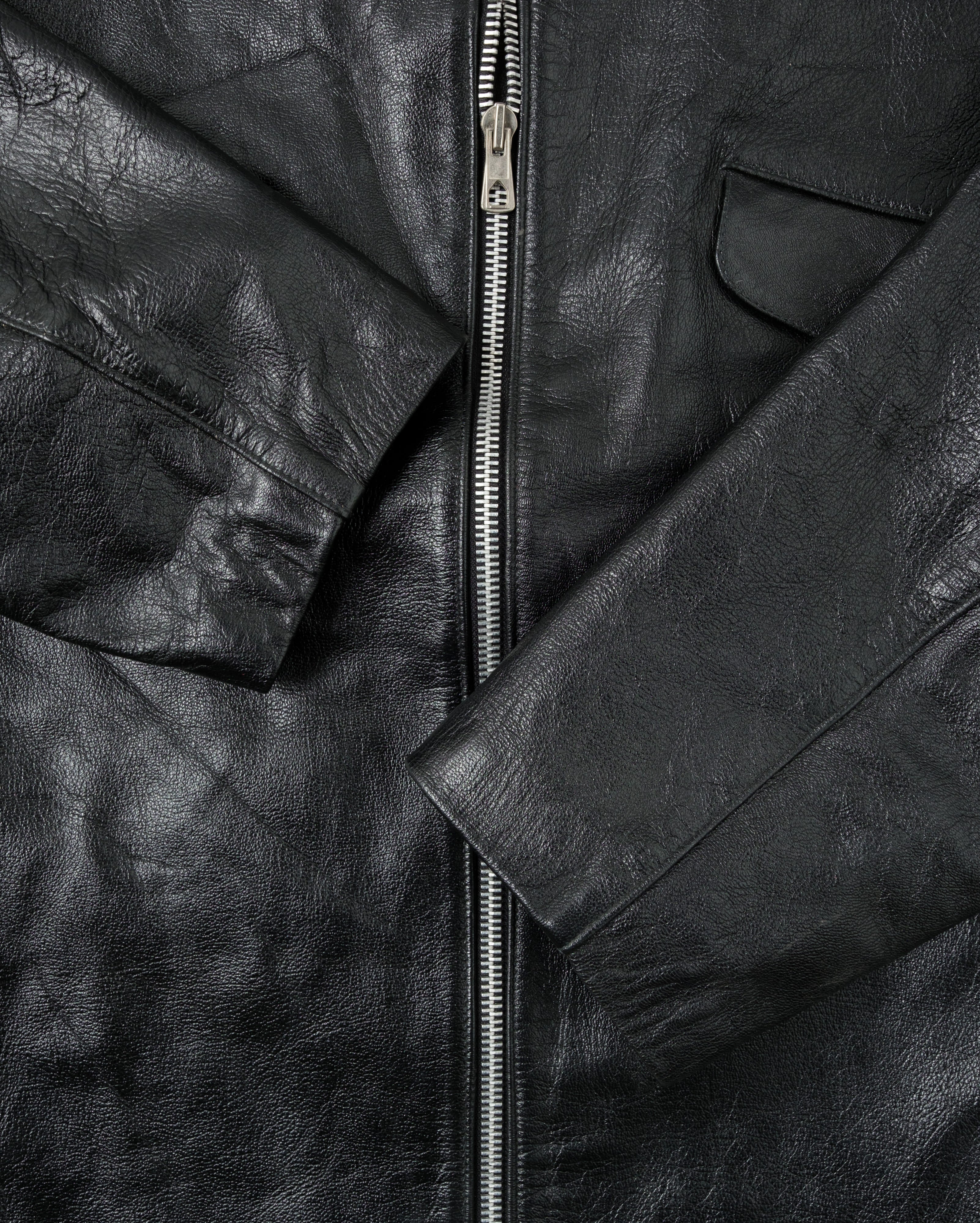 【~60’s】Italian Army Motorcycle Leather Jacket Size.2