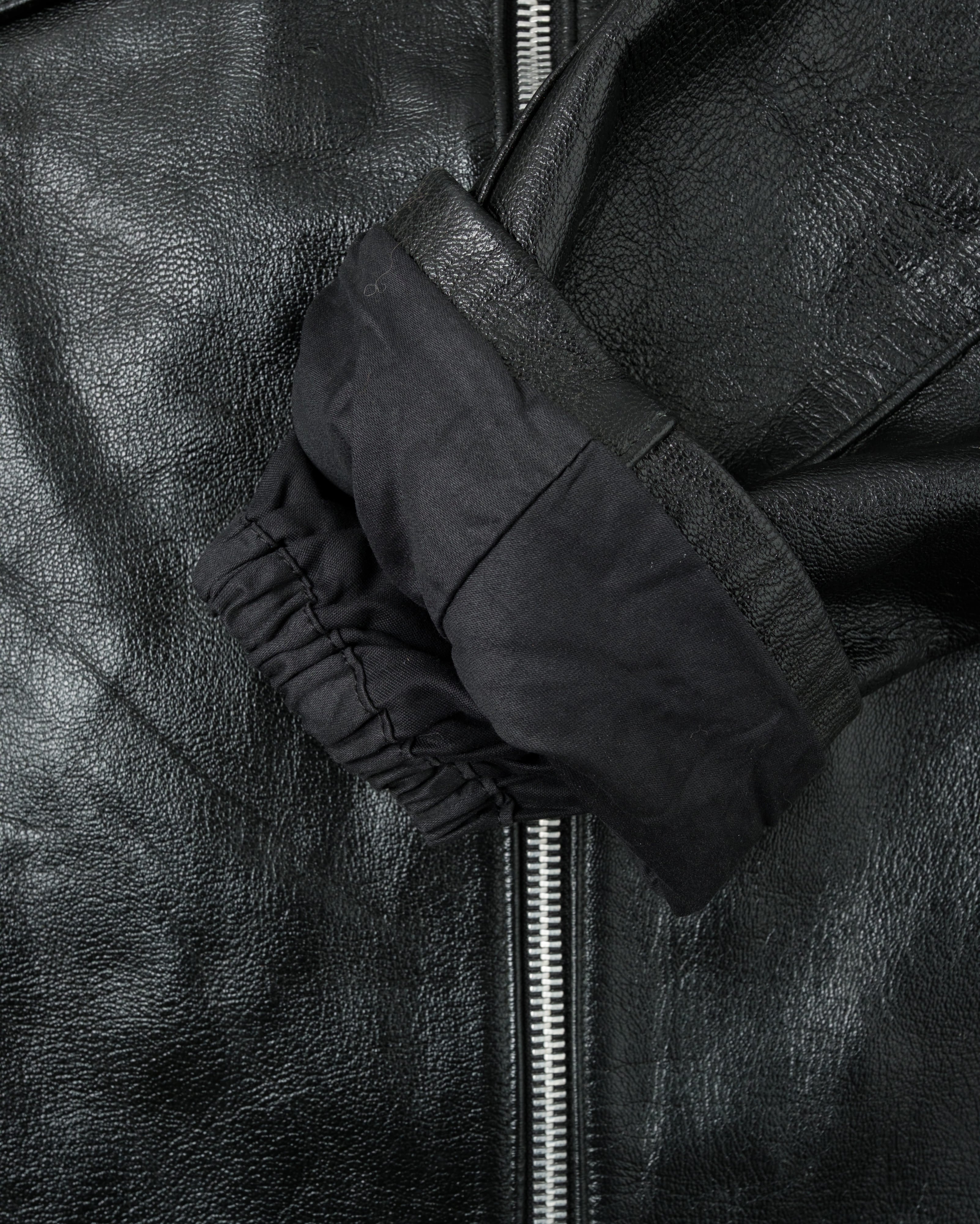 【~60’s】Italian Army Motorcycle Leather Jacket Size.2