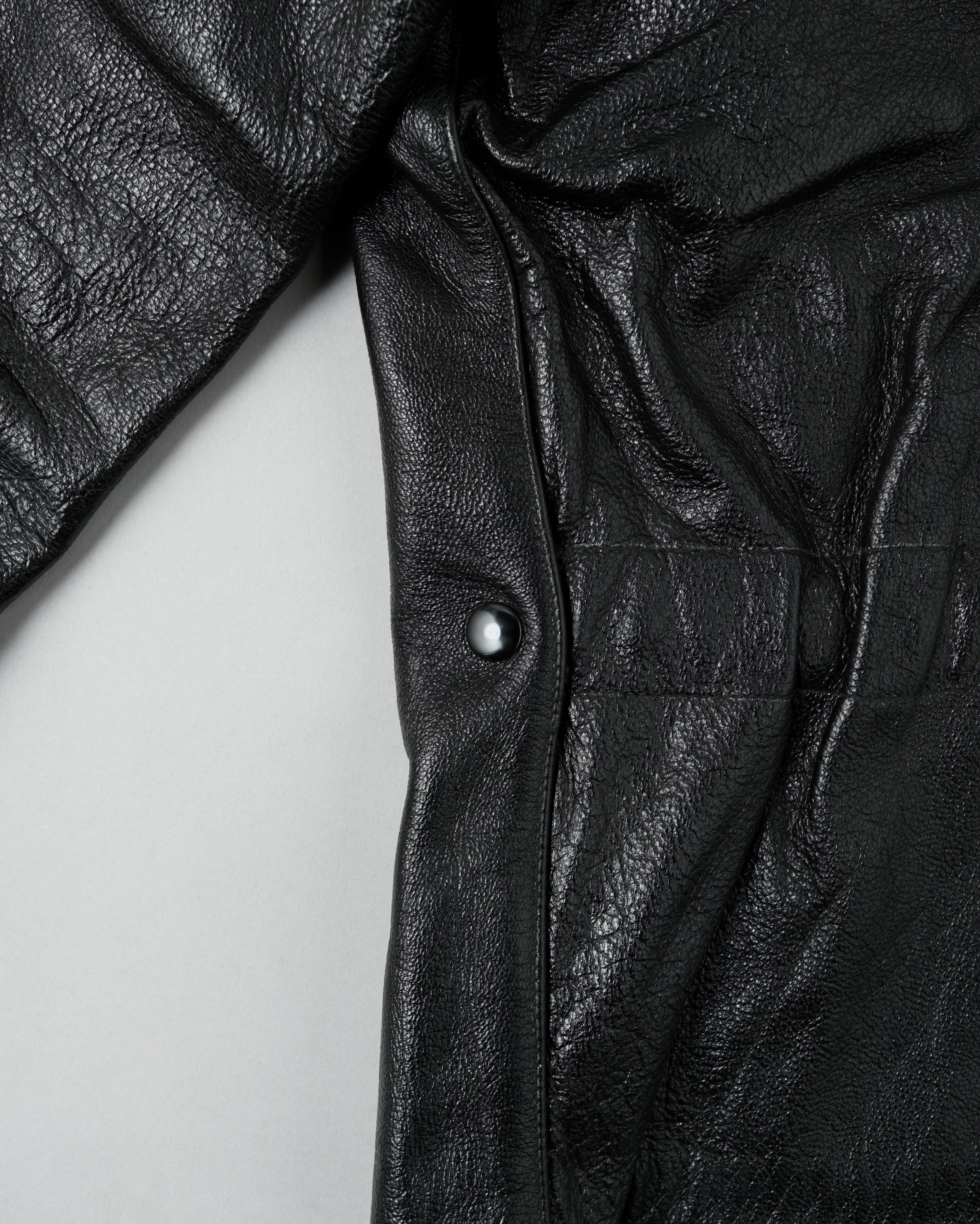 【~60’s】Italian Army Motorcycle Leather Jacket Size.2