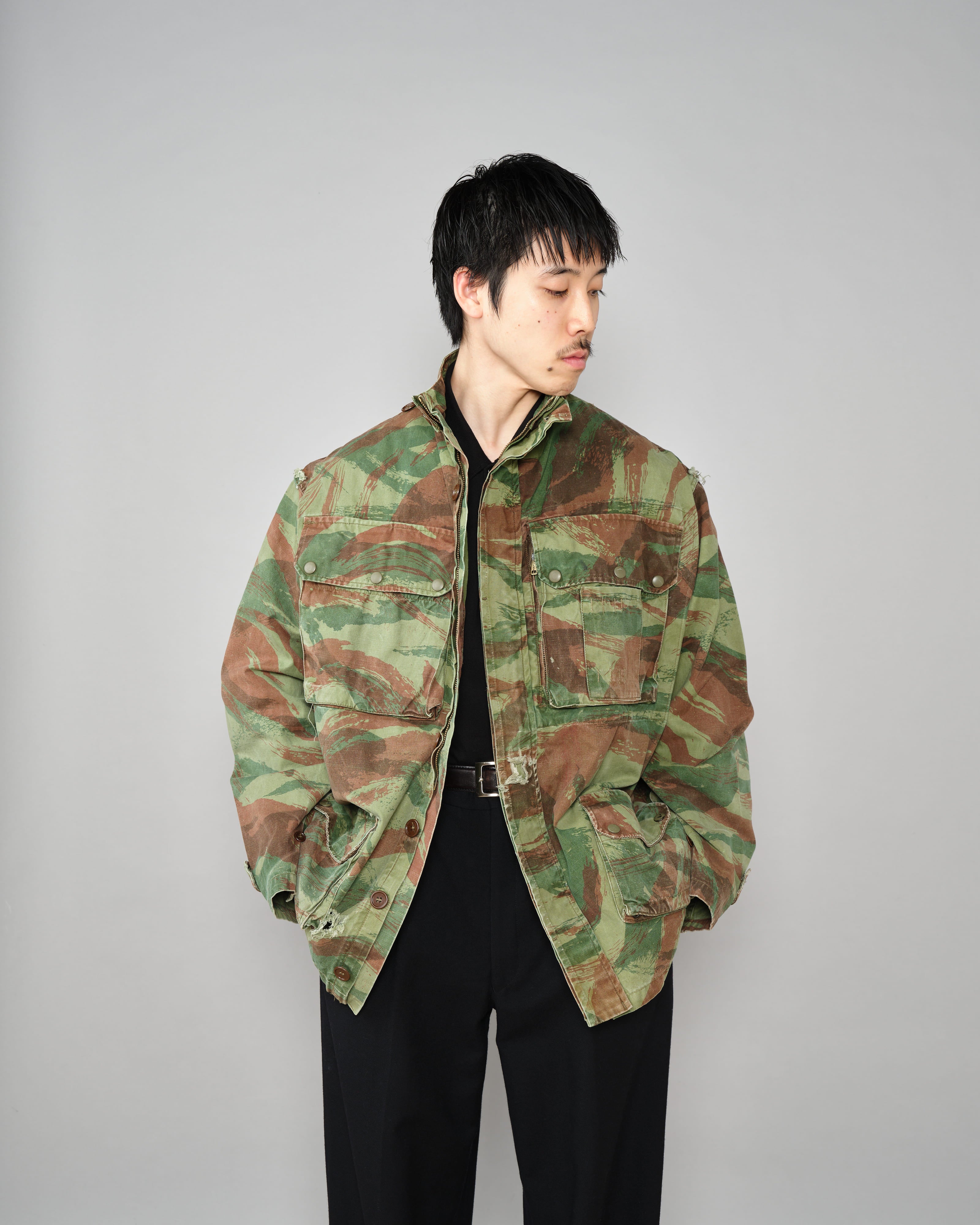 【~50's】French Army TAP47/54 Lizard Camouflage Paratrooper Jacket Size.32