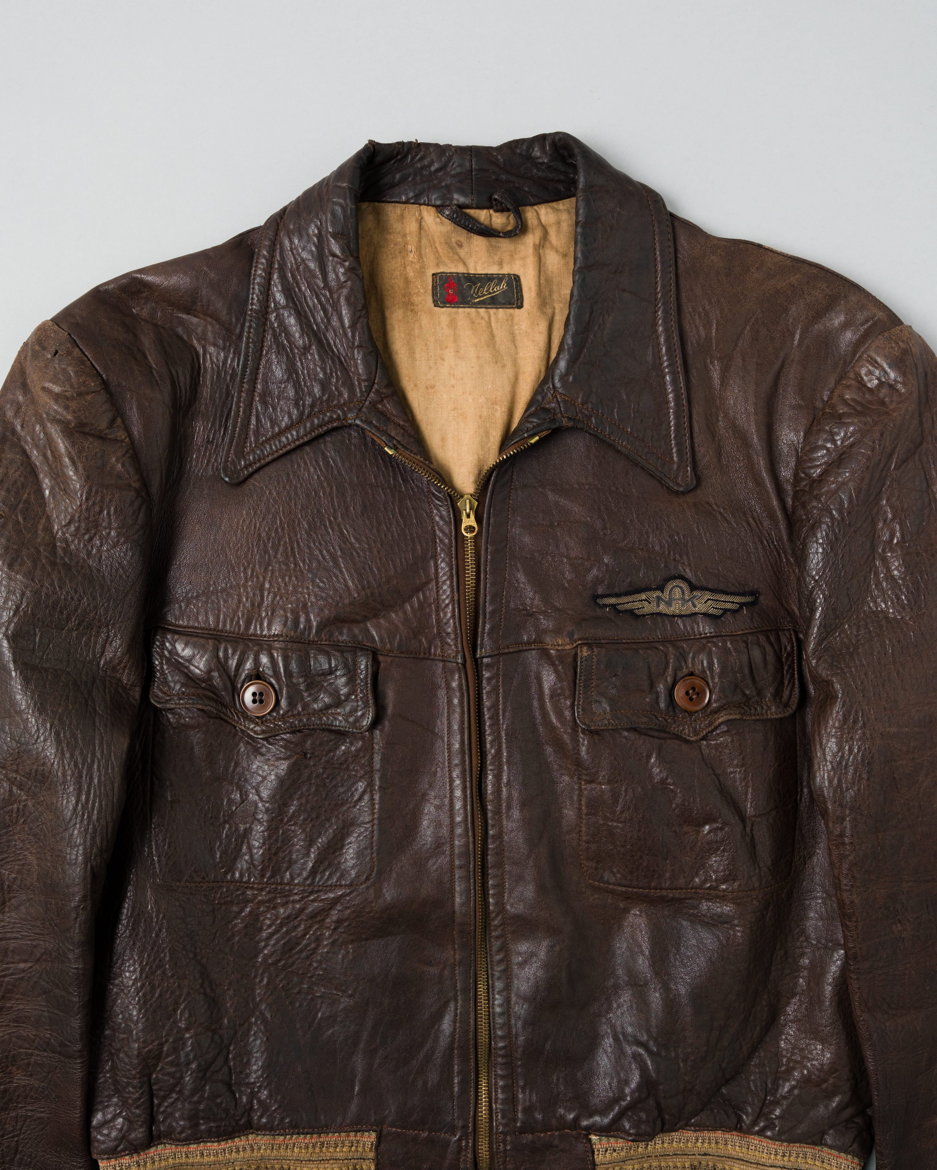 【~40's】Europe Vintage Leather Flight Jacket