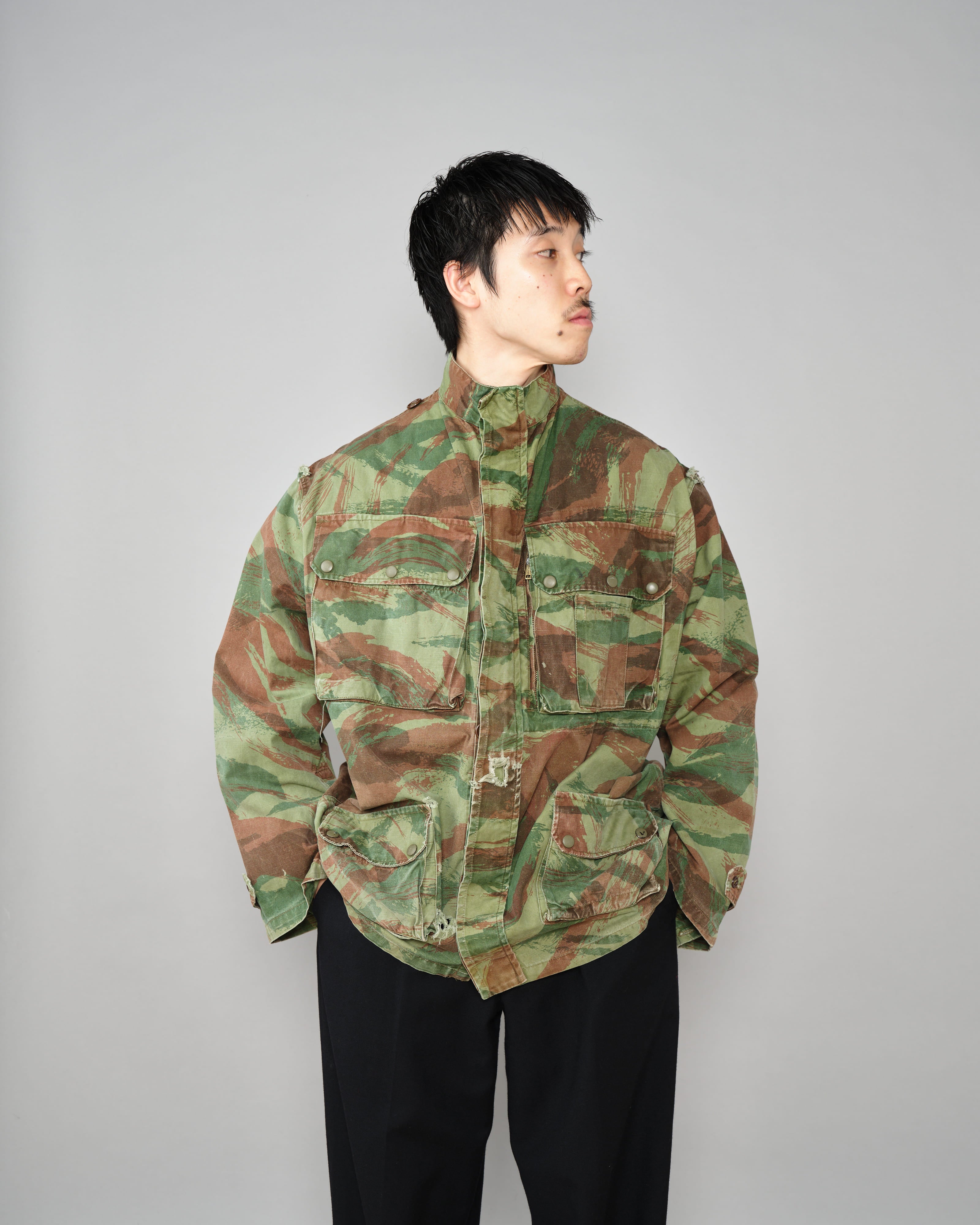【~50's】French Army TAP47/54 Lizard Camouflage Paratrooper Jacket Size.32