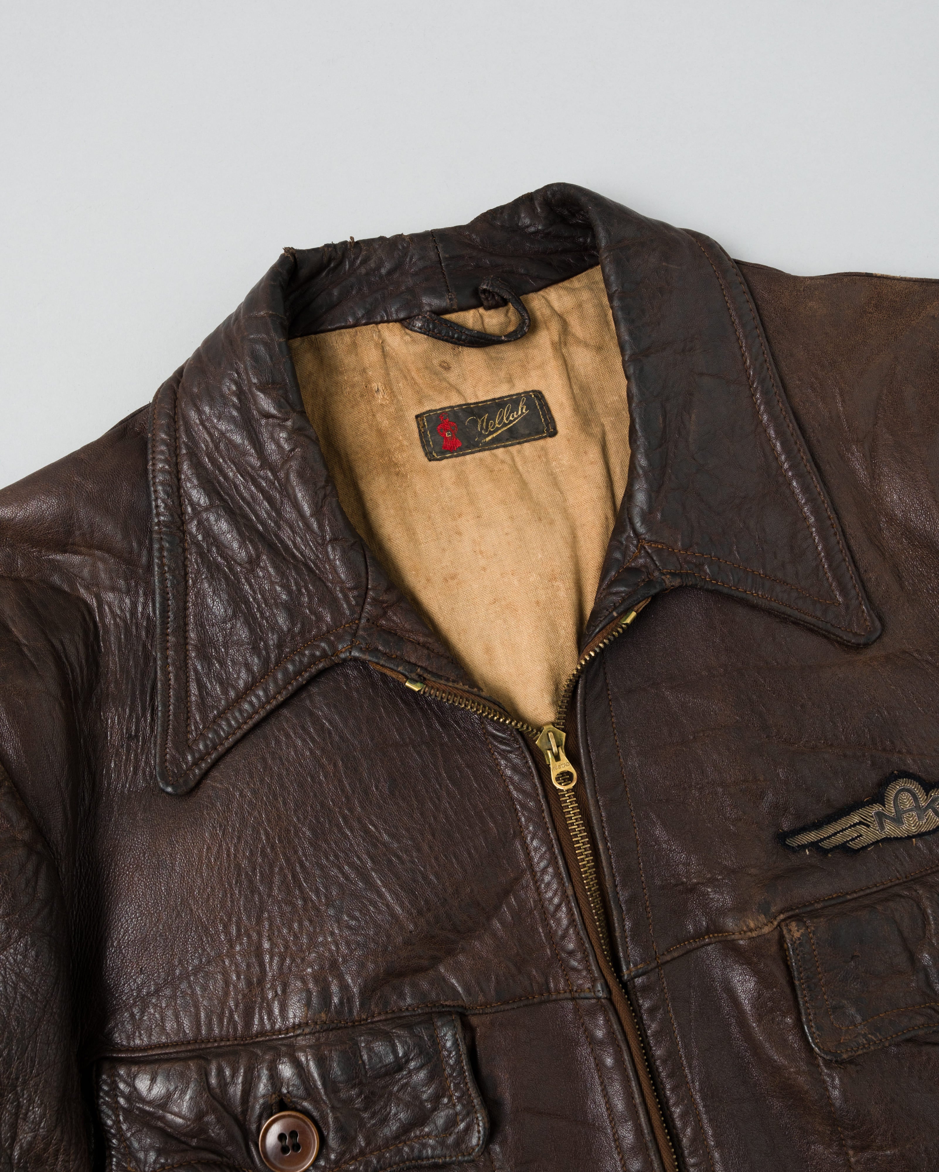 【~40's】Europe Vintage Leather Flight Jacket