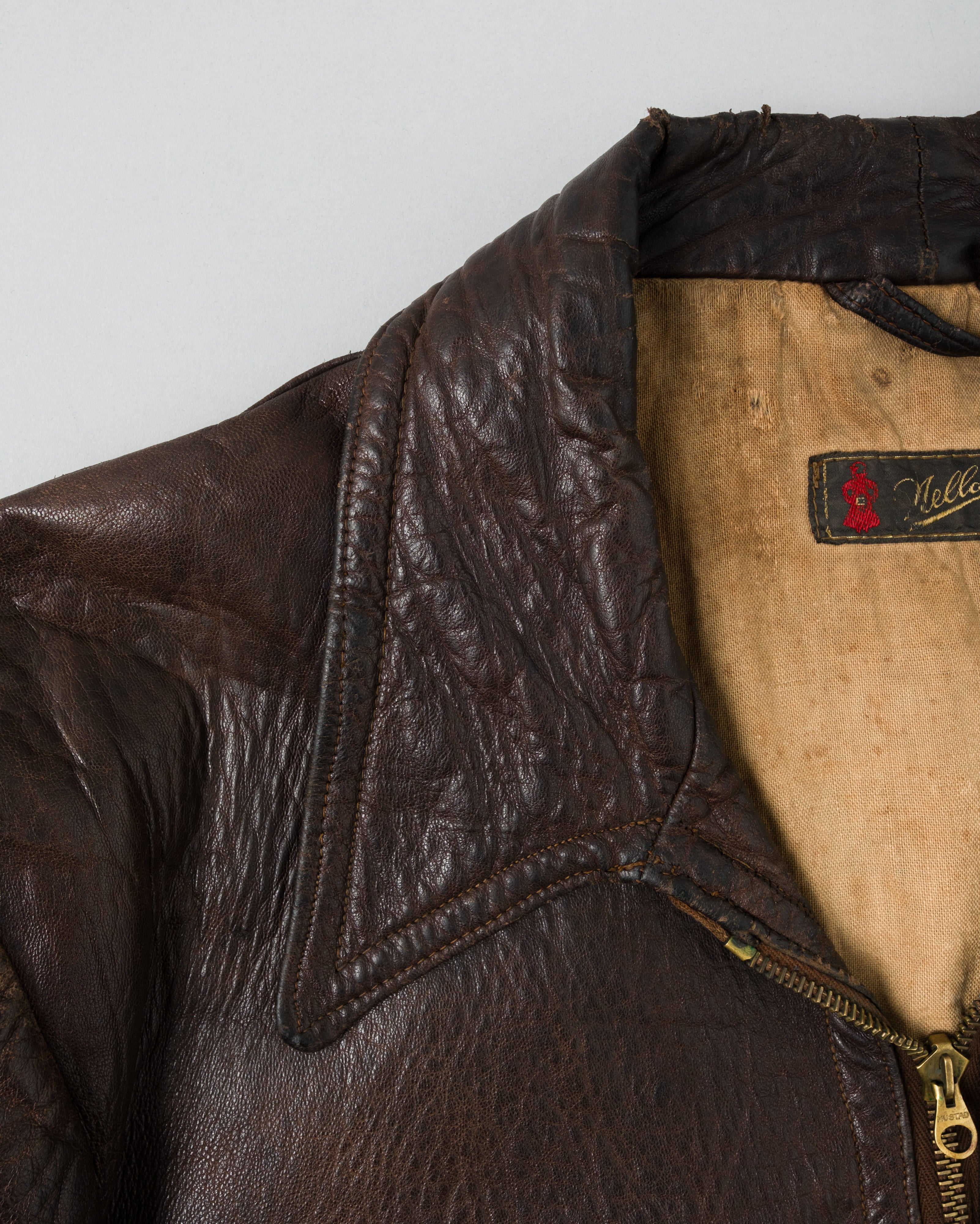 【~40's】Europe Vintage Leather Flight Jacket