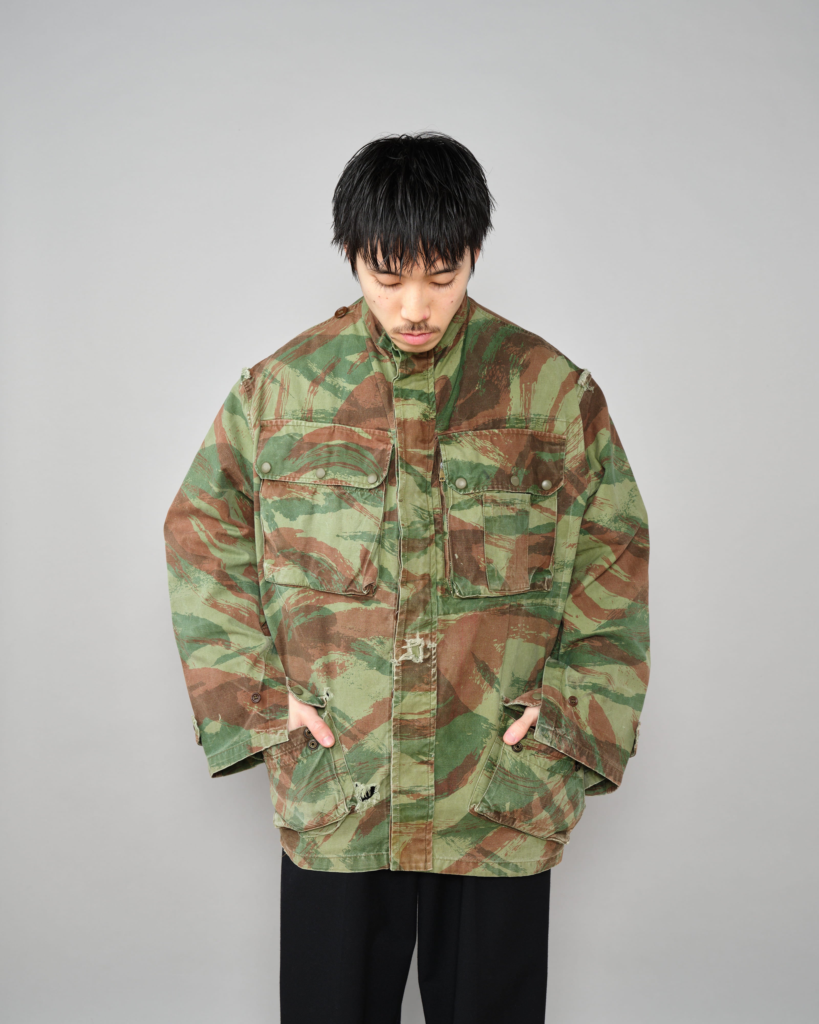 【~50's】French Army TAP47/54 Lizard Camouflage Paratrooper Jacket Size.32