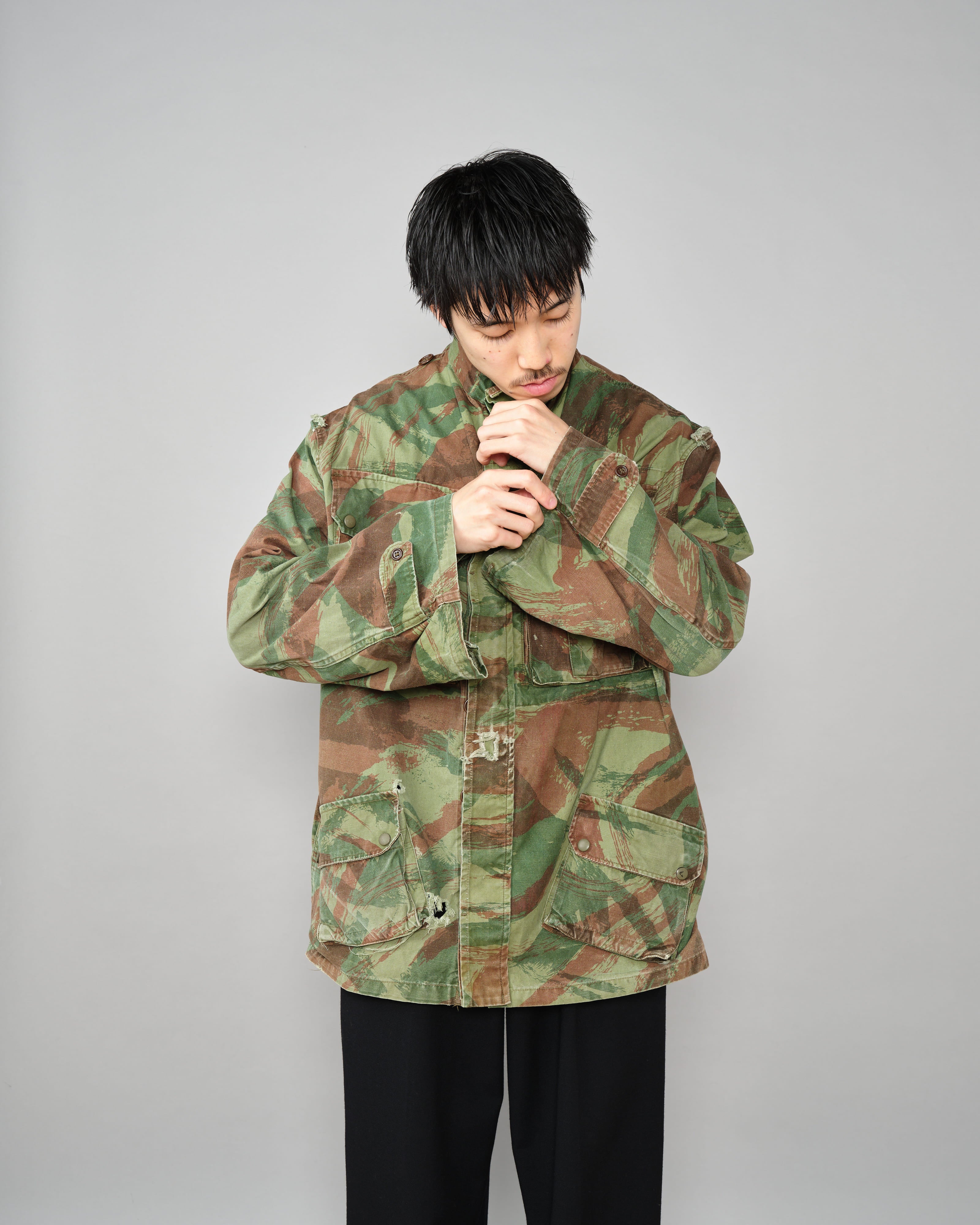 【~50's】French Army TAP47/54 Lizard Camouflage Paratrooper Jacket Size.32