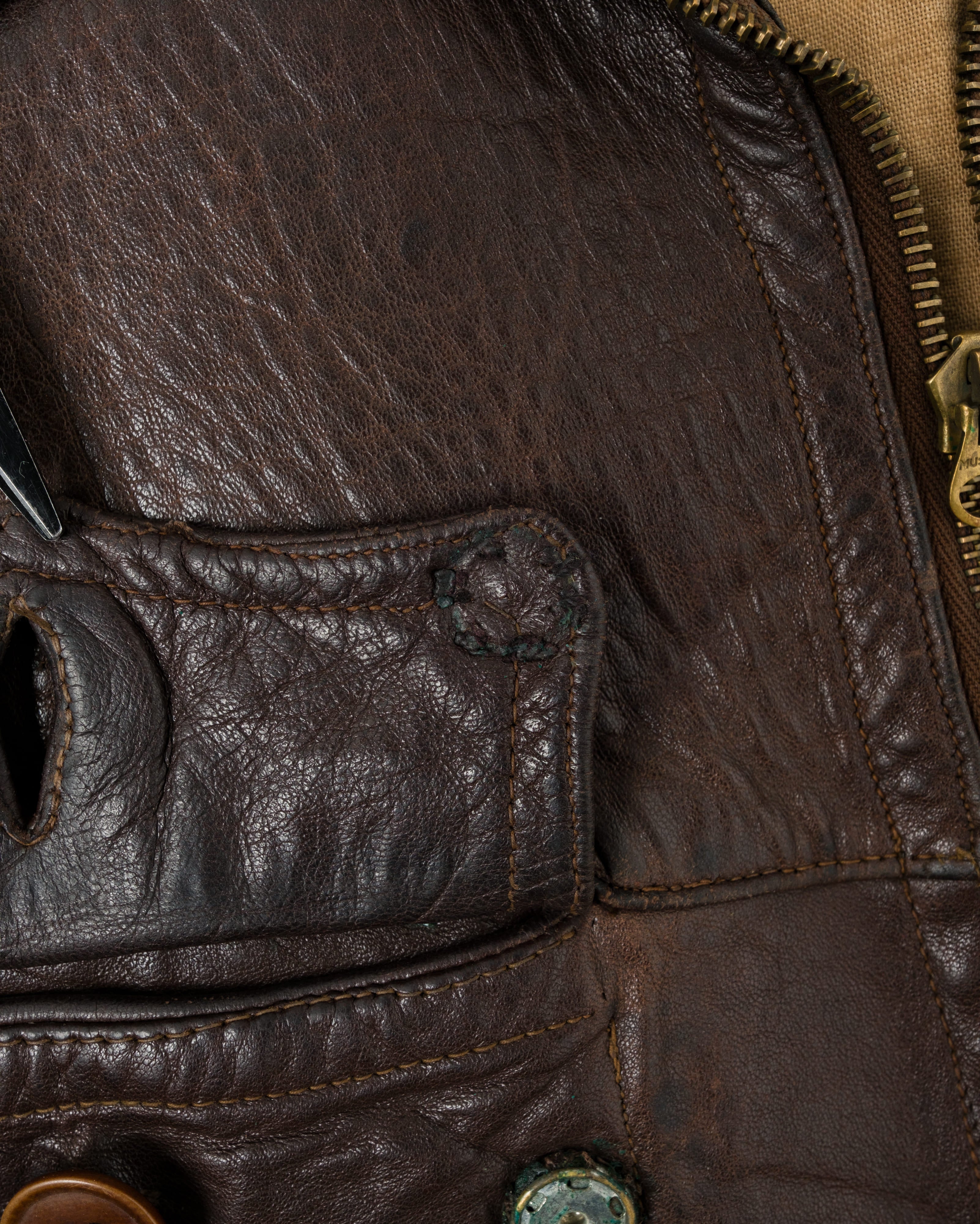 【~40's】Europe Vintage Leather Flight Jacket