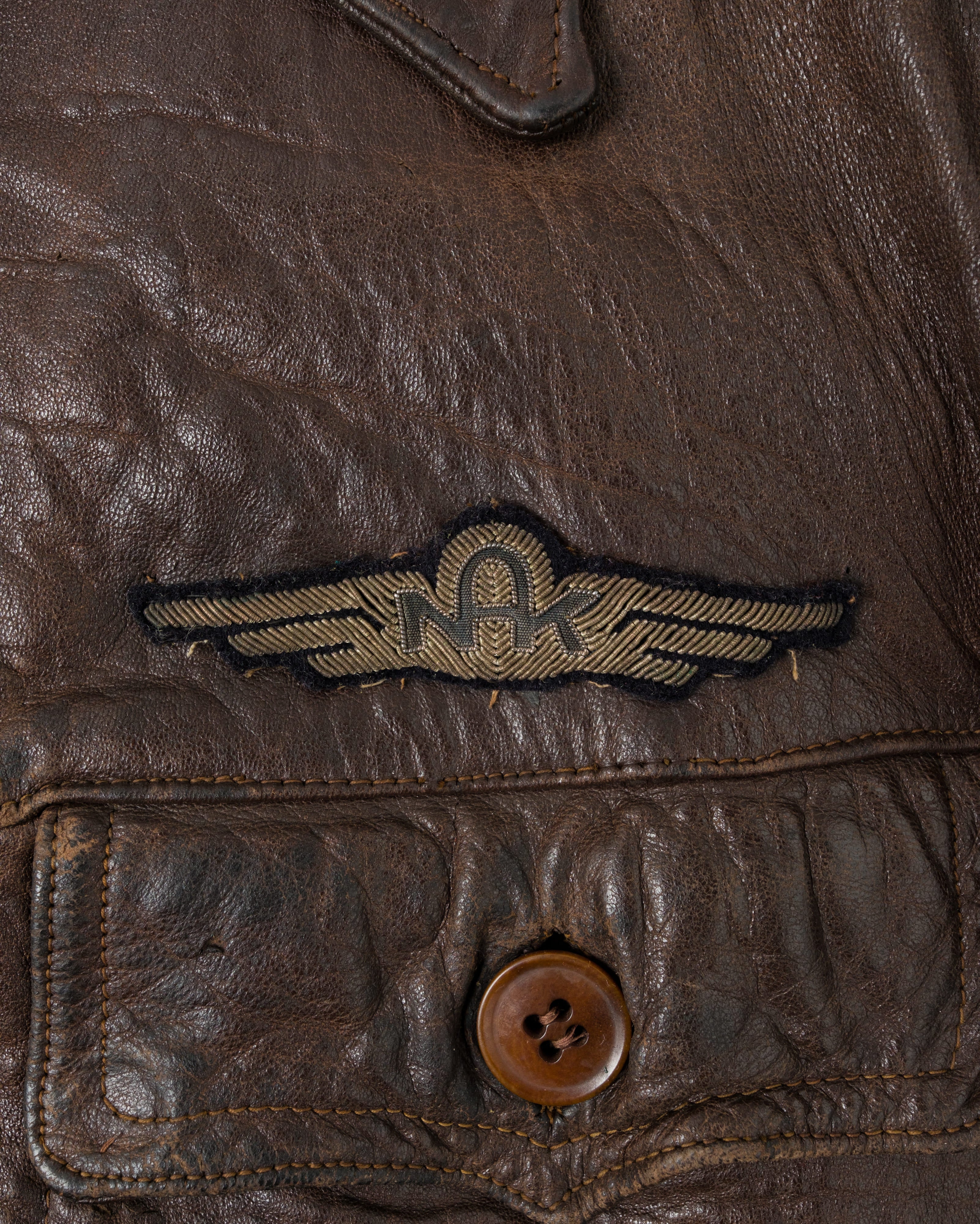 【~40's】Europe Vintage Leather Flight Jacket