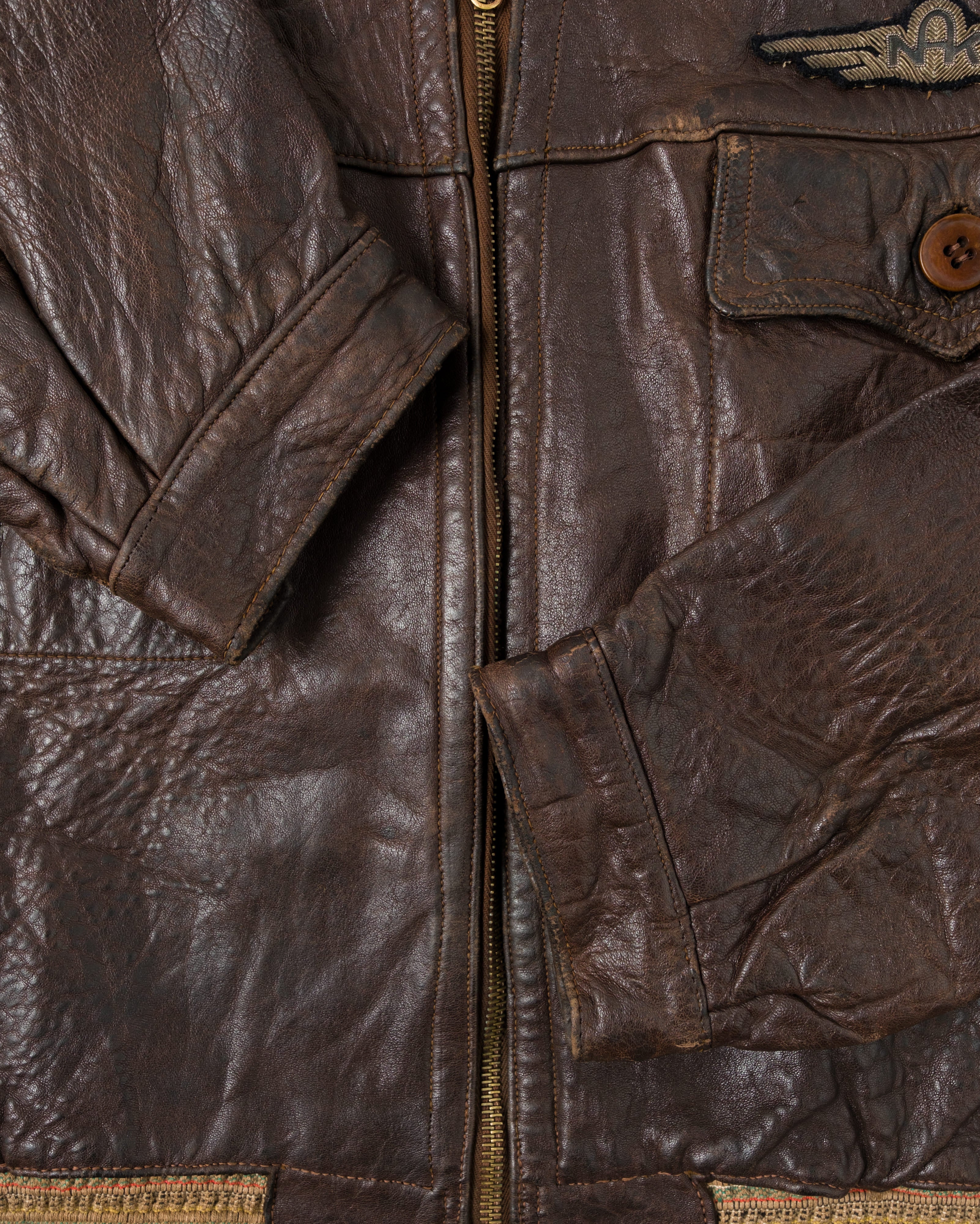【~40's】Europe Vintage Leather Flight Jacket