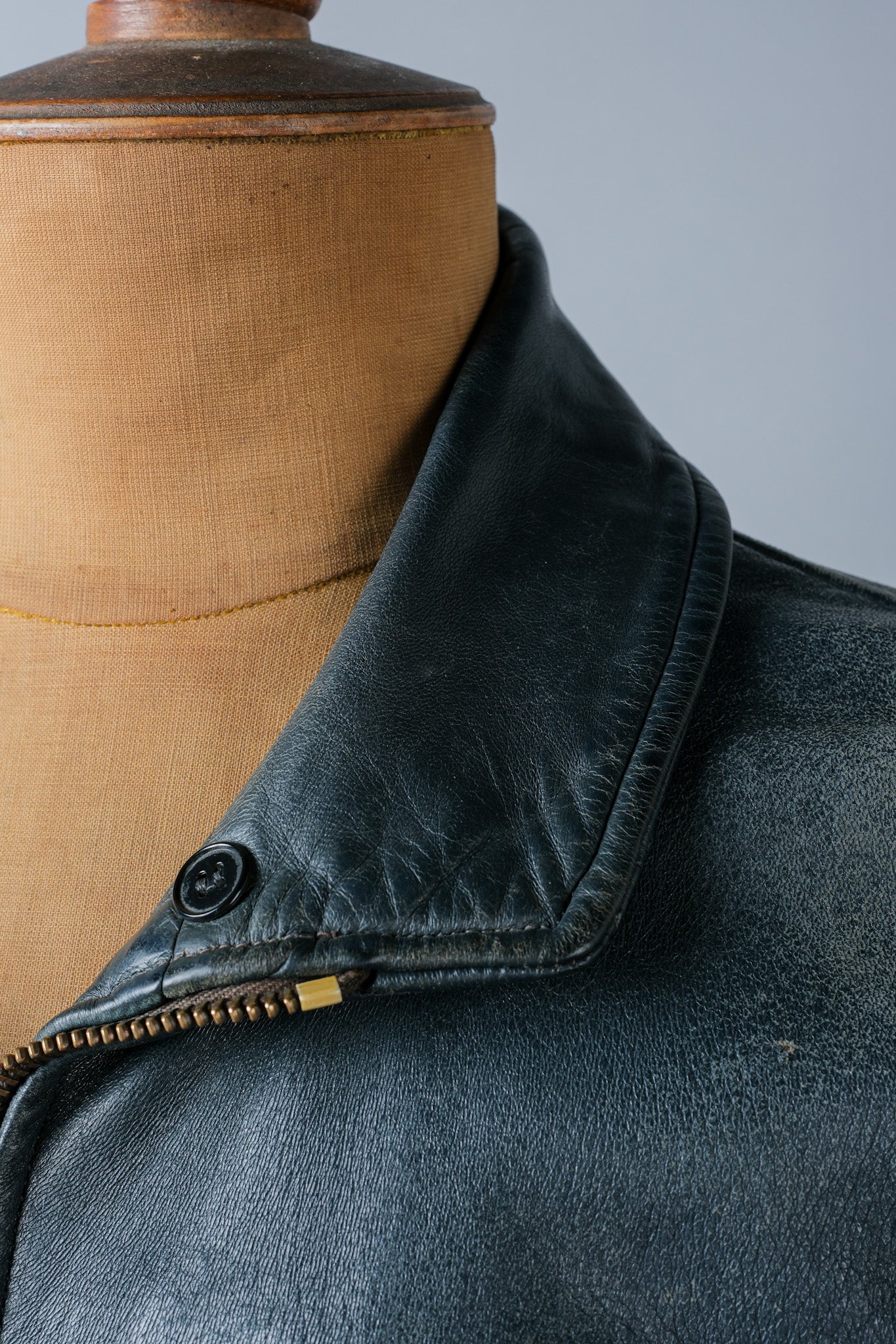 【~70's】French Air Force Pilot Leather Jacket Size.96M