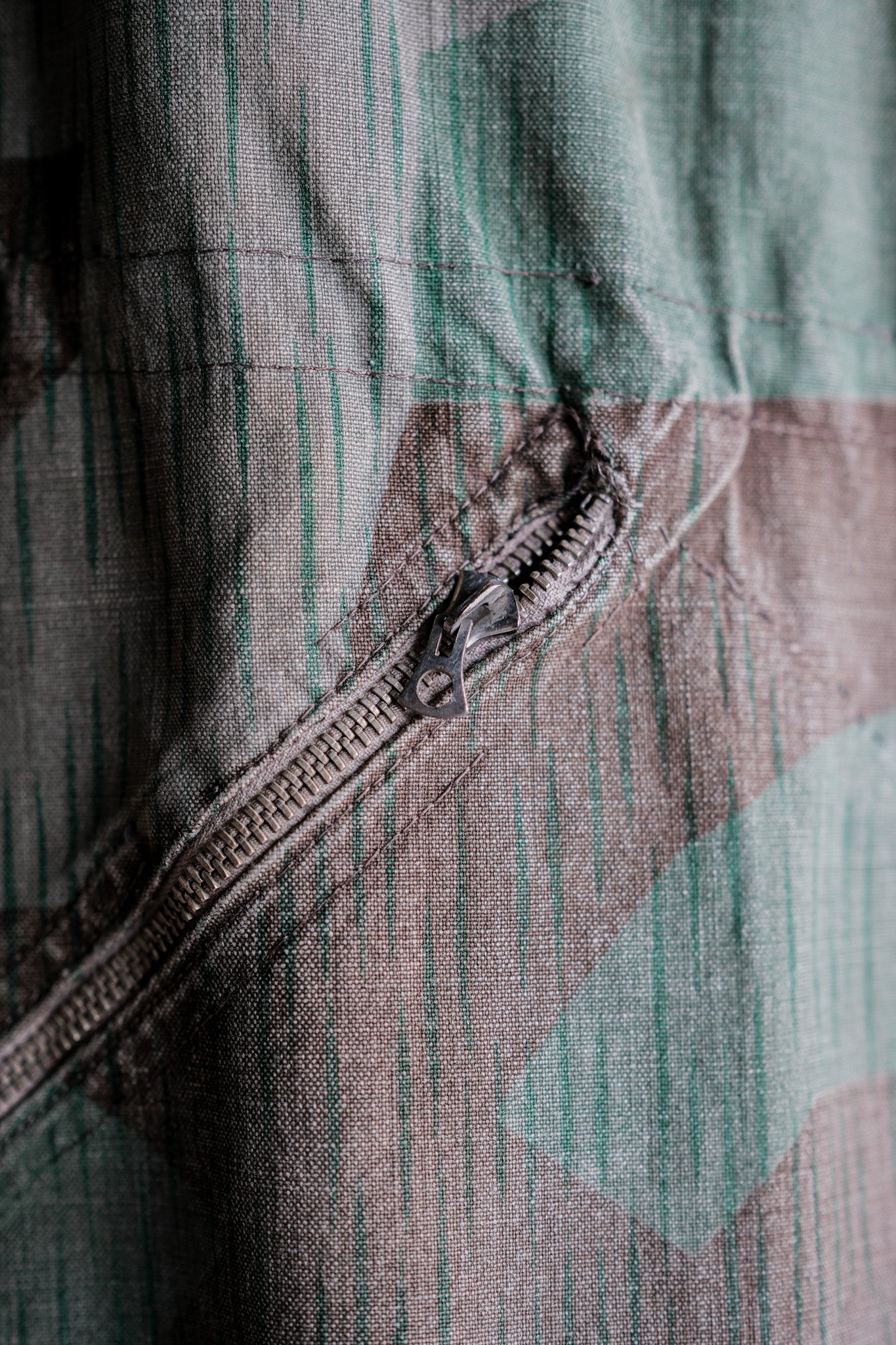 【~40's】WWⅡ German Army Splinter Camouflage Zip Up Hooded Jacket "Localmade" "Wehrmacht"