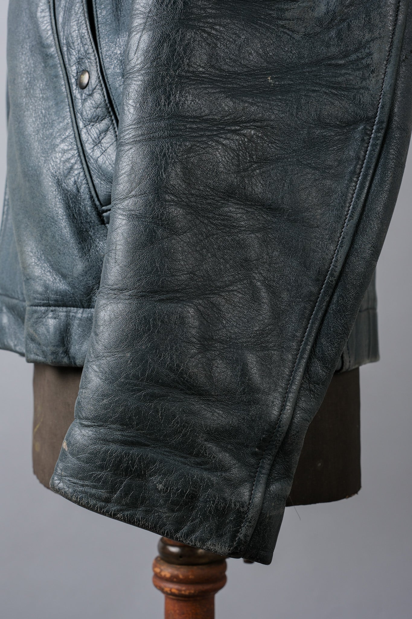 【~70's】French Air Force Pilot Leather Jacket Size.96M