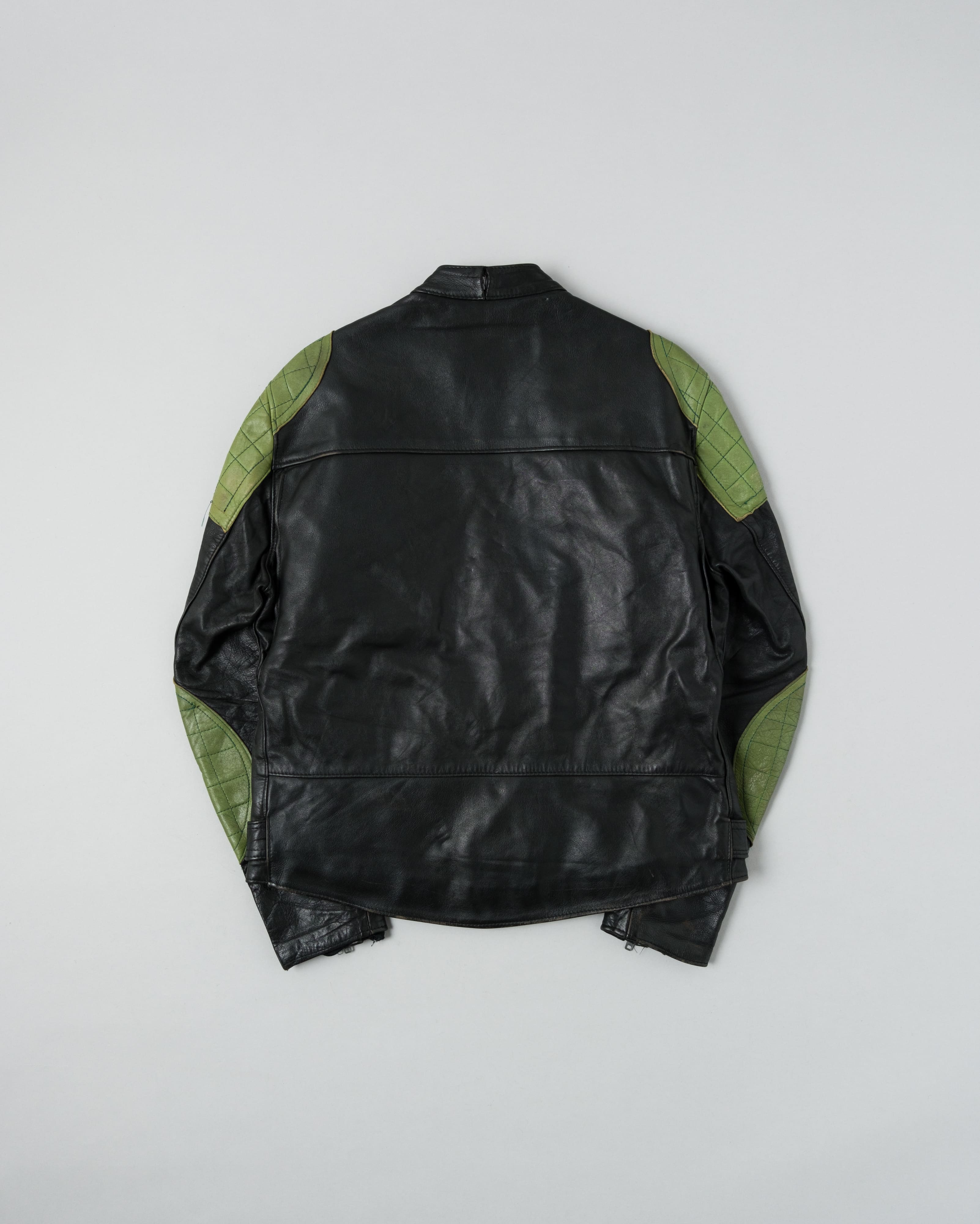 【~60's】French Vintage Switching Color Leather Riders Jacket Size.50 "Christophe"