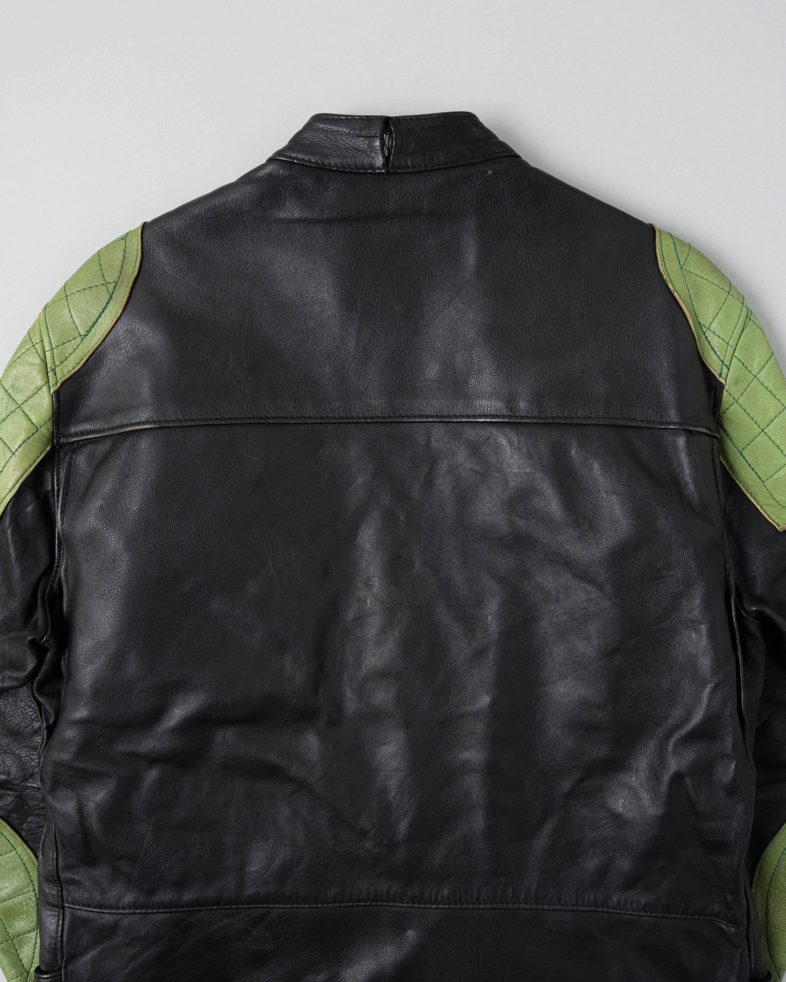 【~60's】French Vintage Switching Color Leather Riders Jacket Size.50 "Christophe"