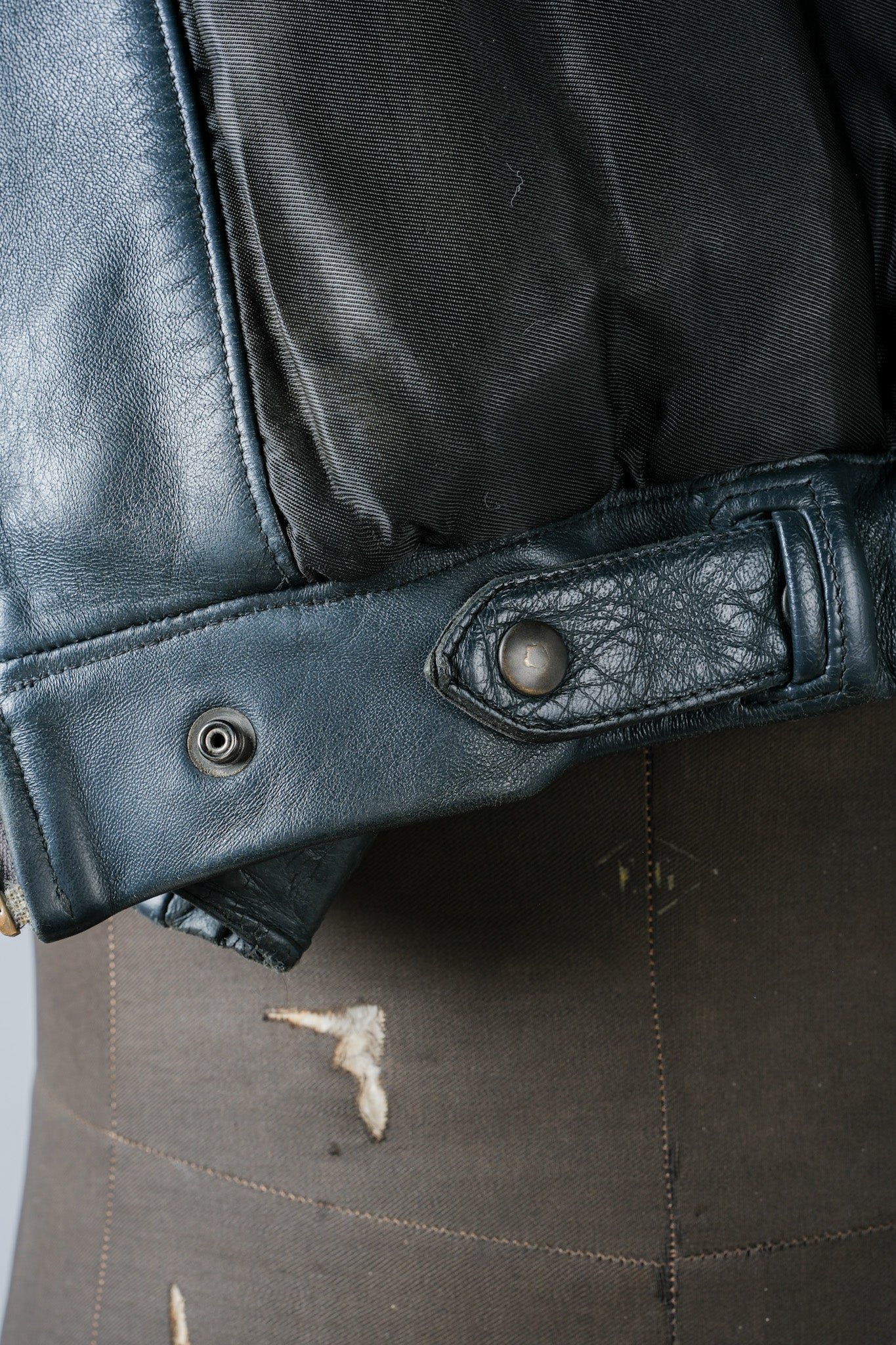 【~70's】French Air Force Pilot Leather Jacket Size.96M