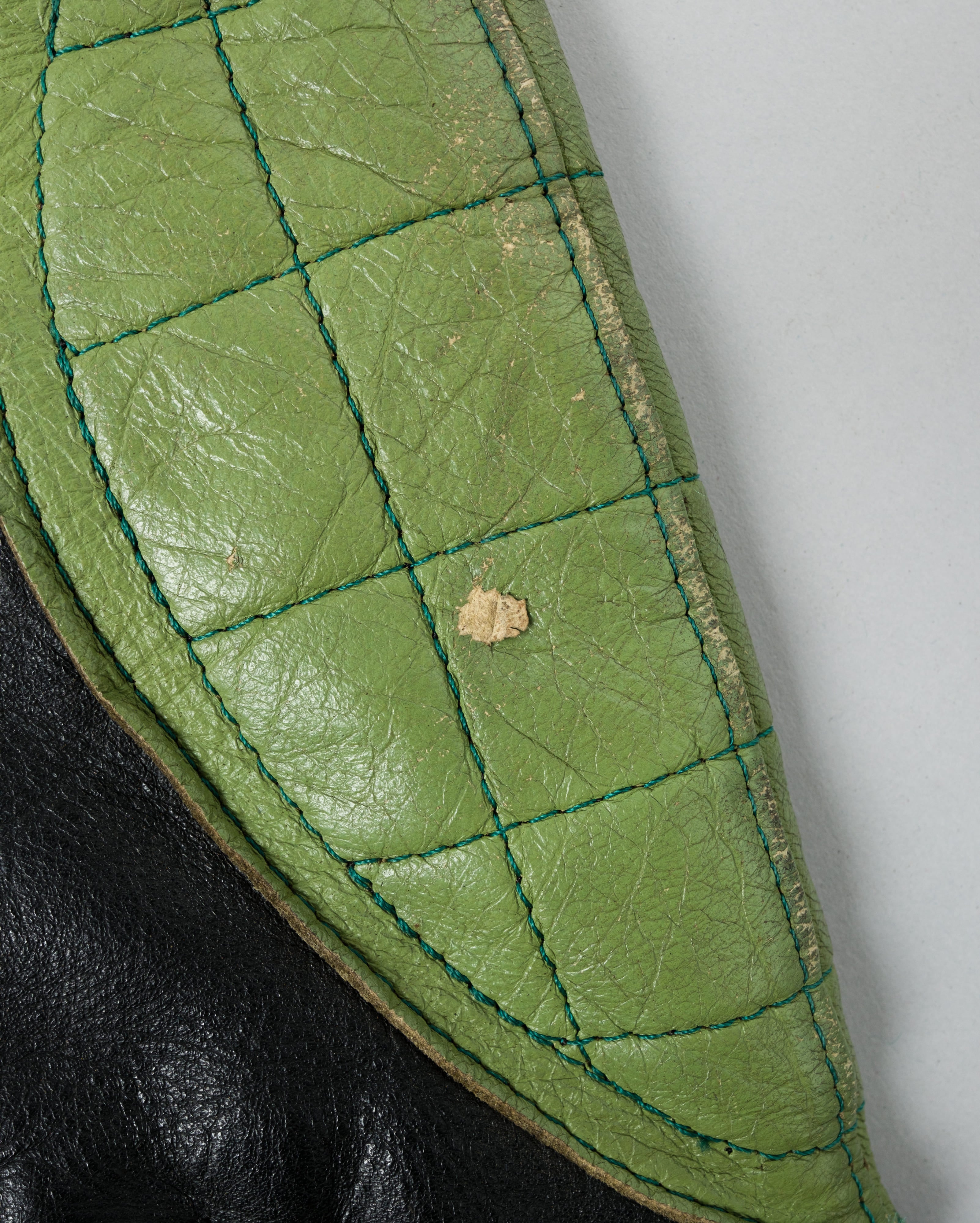 【~60's】French Vintage Switching Color Leather Riders Jacket Size.50 "Christophe"