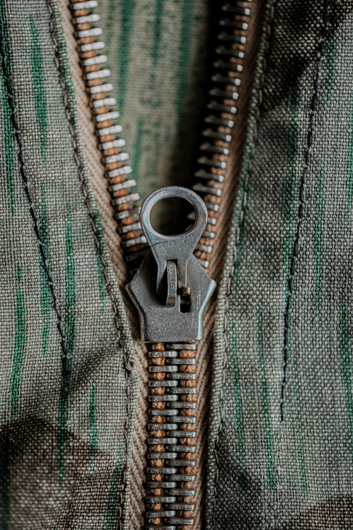 【~40's】WWⅡ German Army Splinter Camouflage Zip Up Hooded Jacket "Localmade" "Wehrmacht"