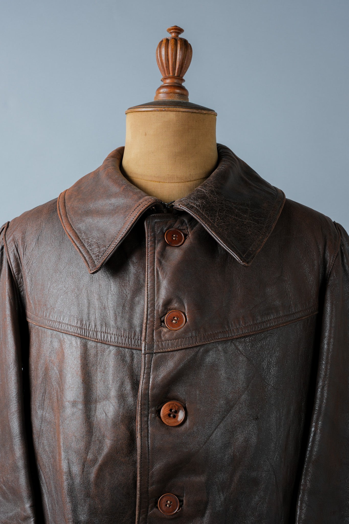 【~40's】WWⅡ French Army M35 Tank Crew Leather Jacket