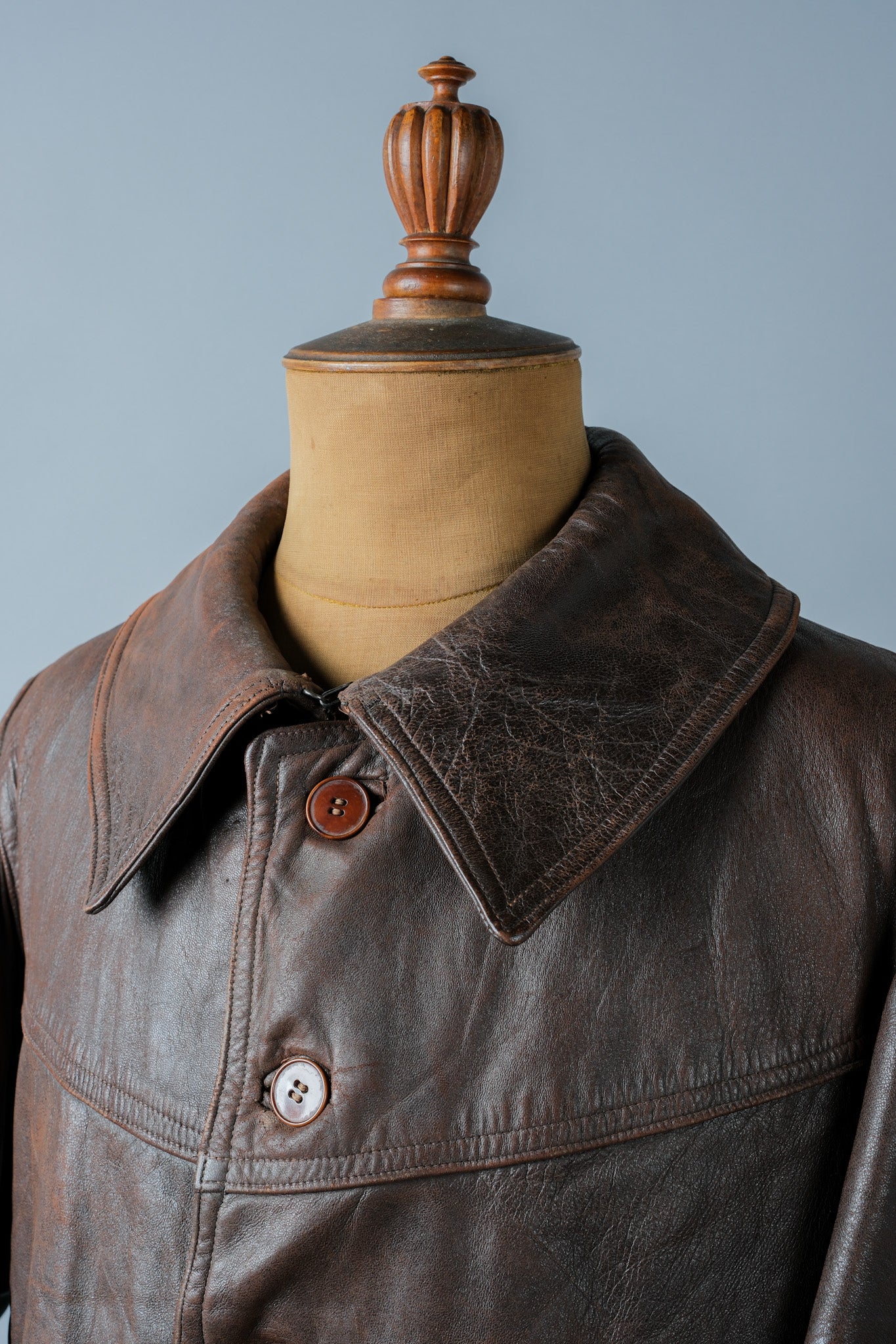 【~40's】WWⅡ French Army M35 Tank Crew Leather Jacket