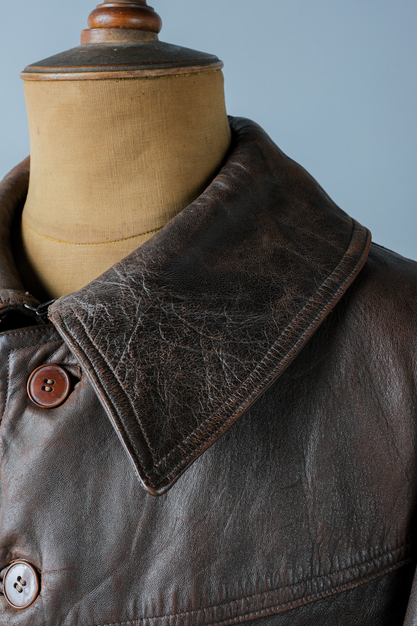 【~40's】WWⅡ French Army M35 Tank Crew Leather Jacket