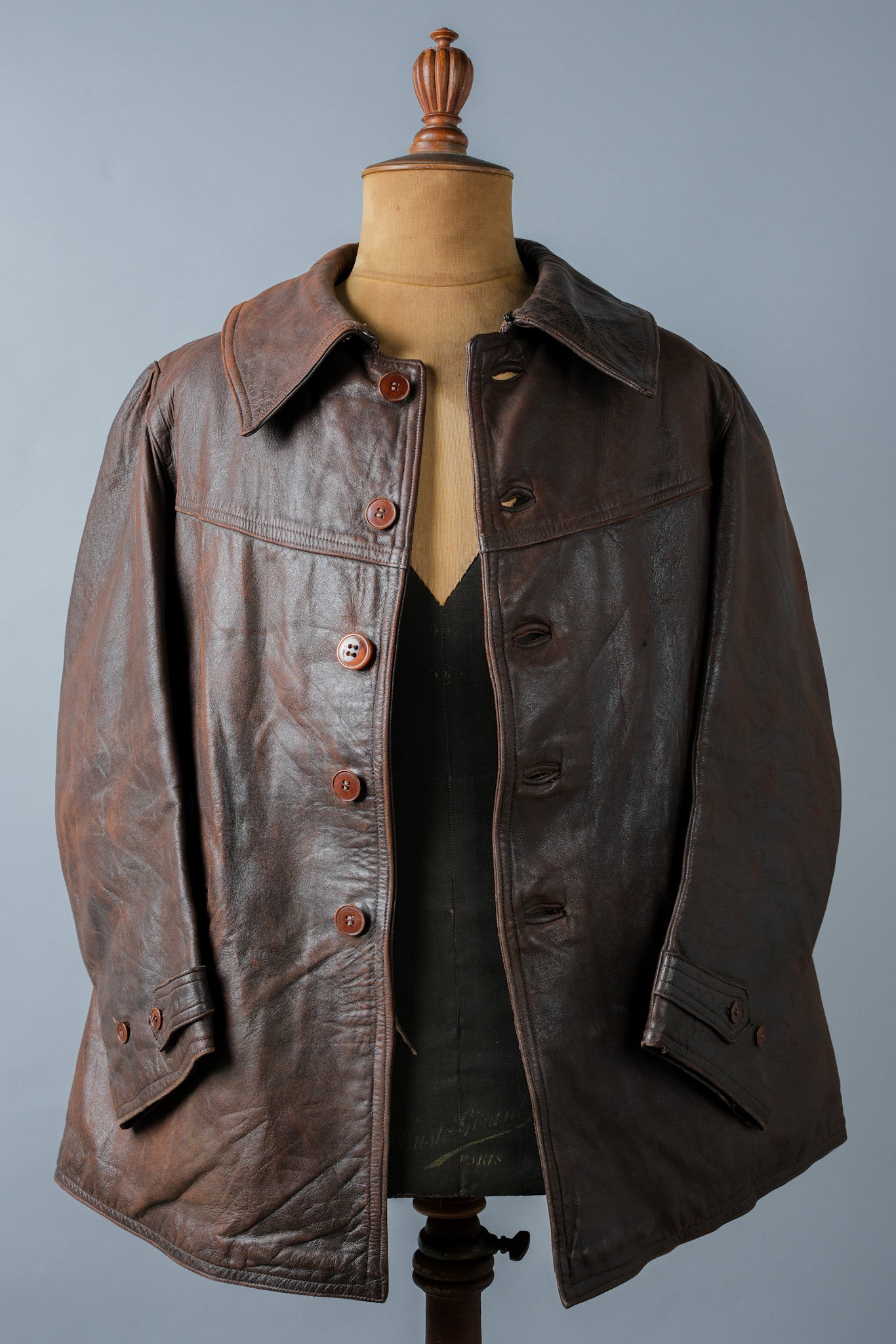 【~40's】WWⅡ French Army M35 Tank Crew Leather Jacket