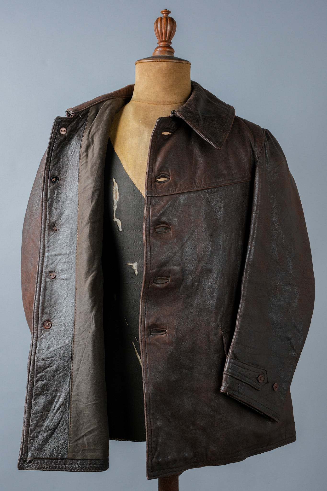 【~40's】WWⅡ French Army M35 Tank Crew Leather Jacket