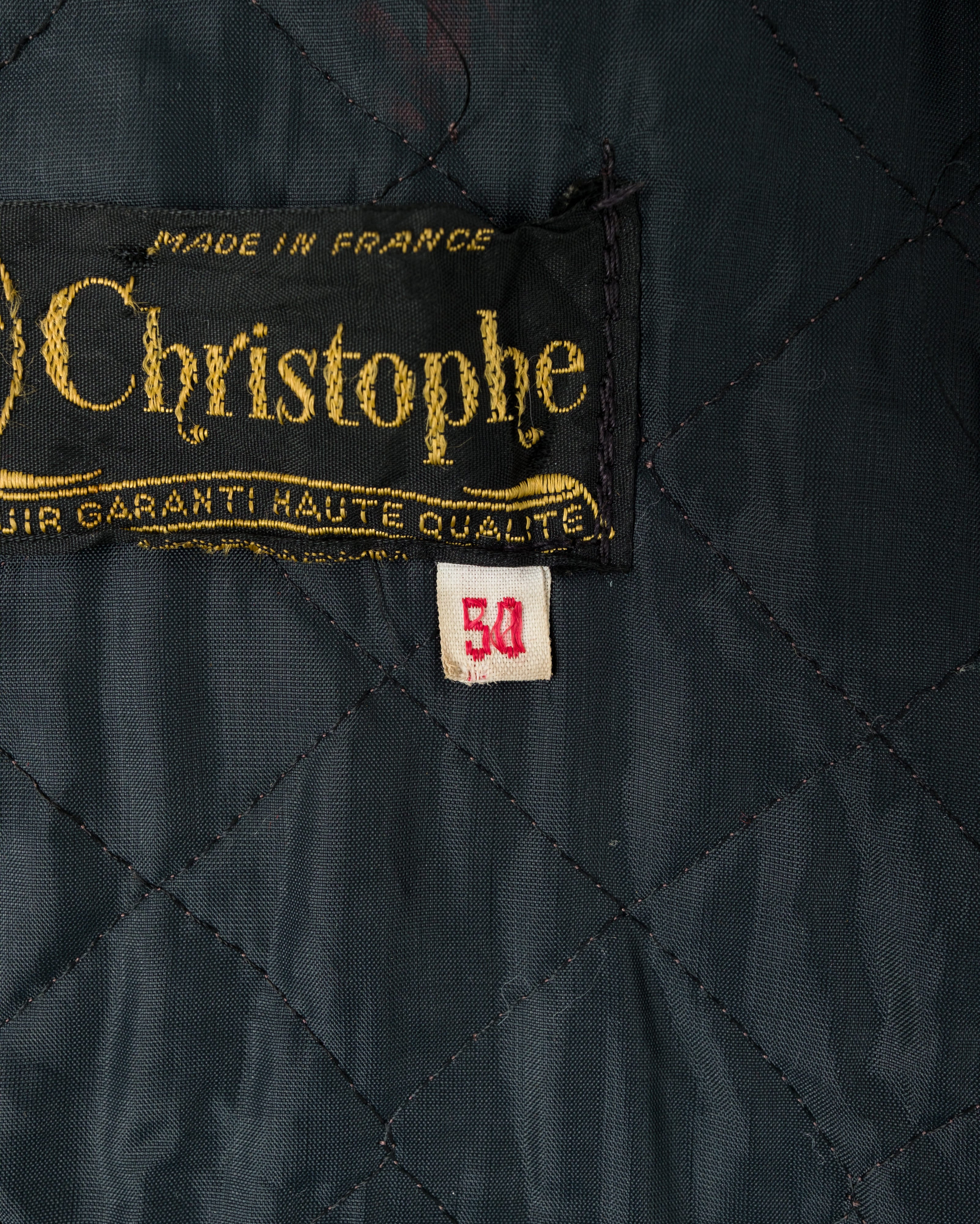 【~60's】French Vintage Switching Color Leather Riders Jacket Size.50 "Christophe"