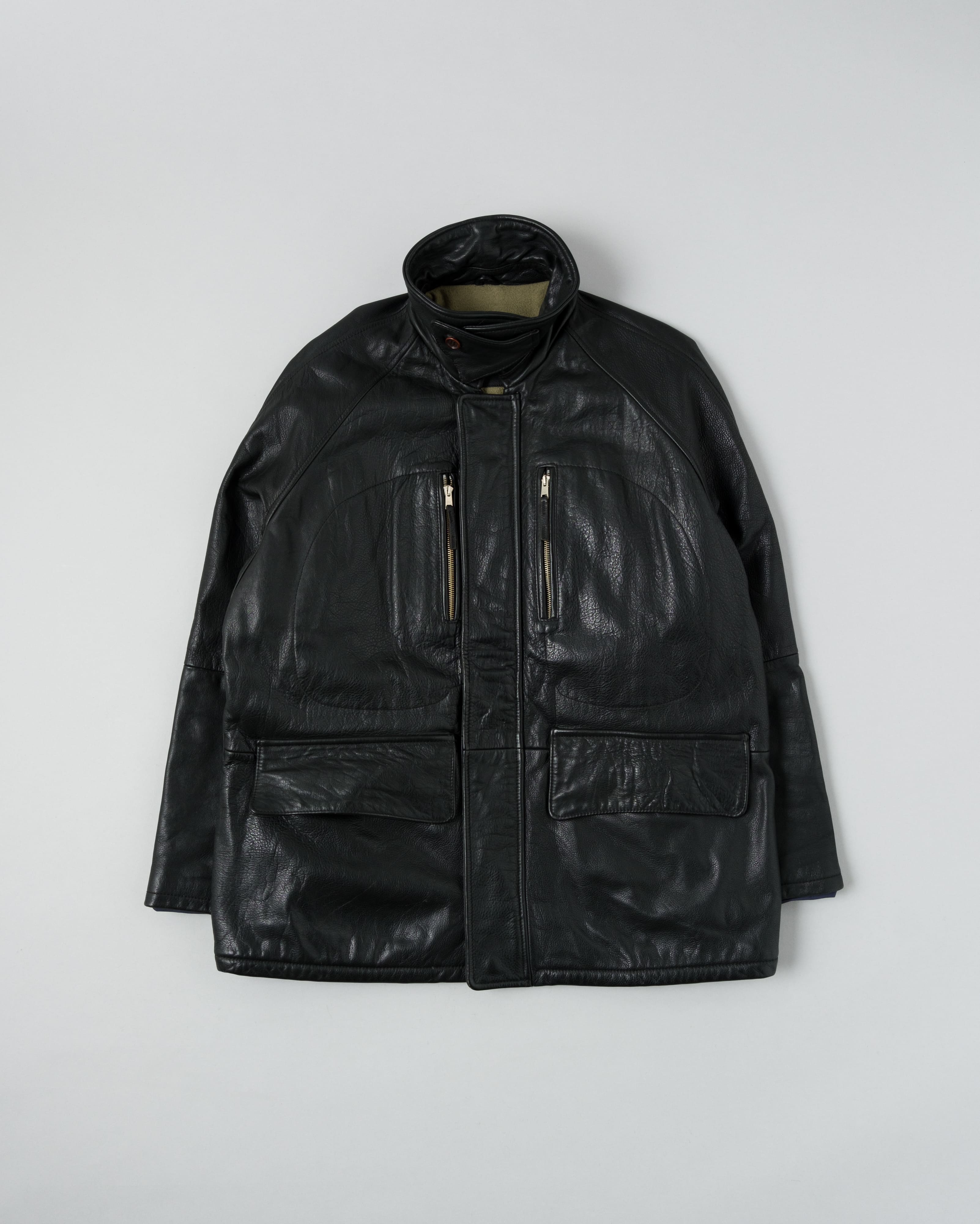 【~90's】Old BONEVILLE Raglan Sleeve D-pocket Leather Jacket