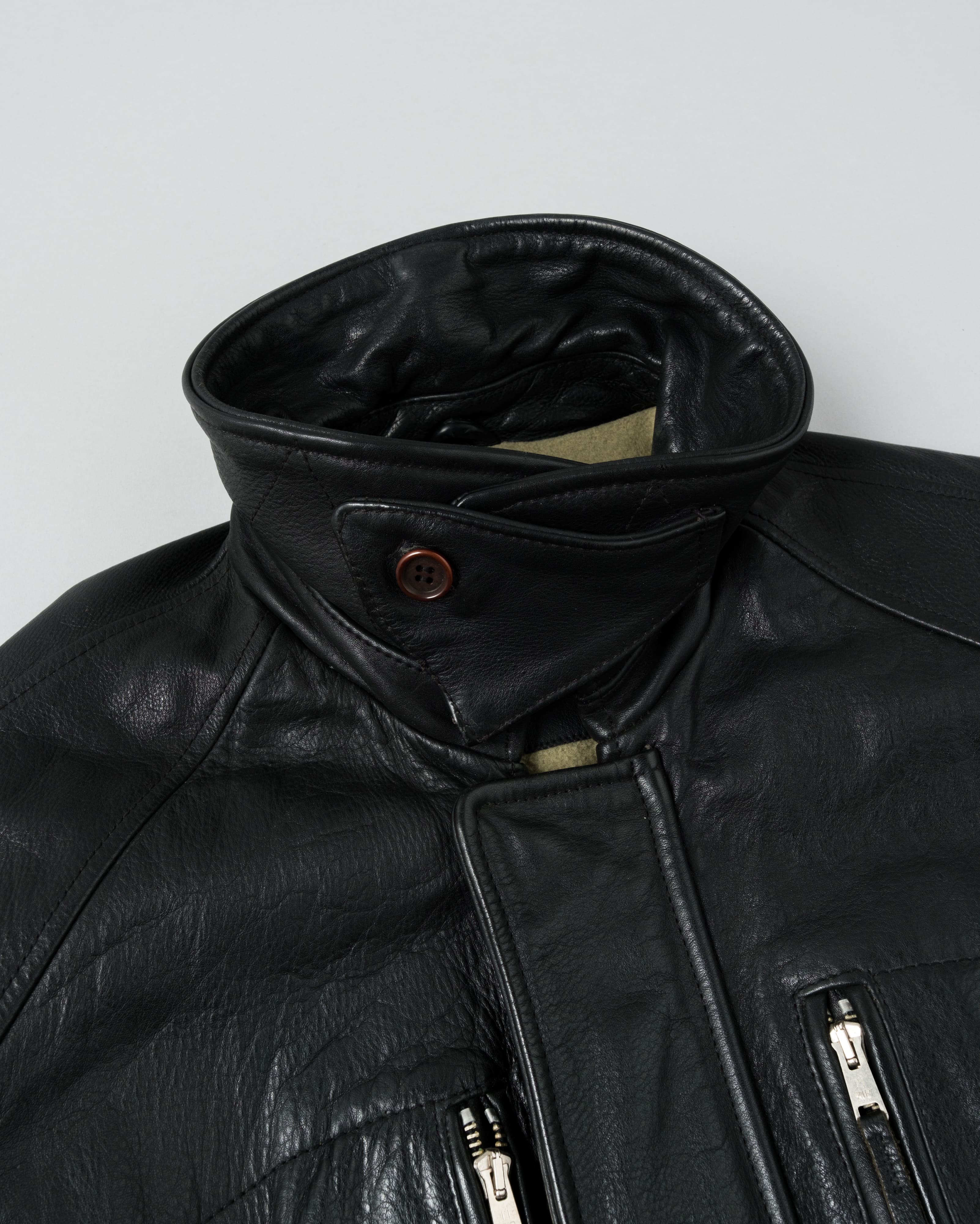 【~90's】Old BONEVILLE Raglan Sleeve D-pocket Leather Jacket