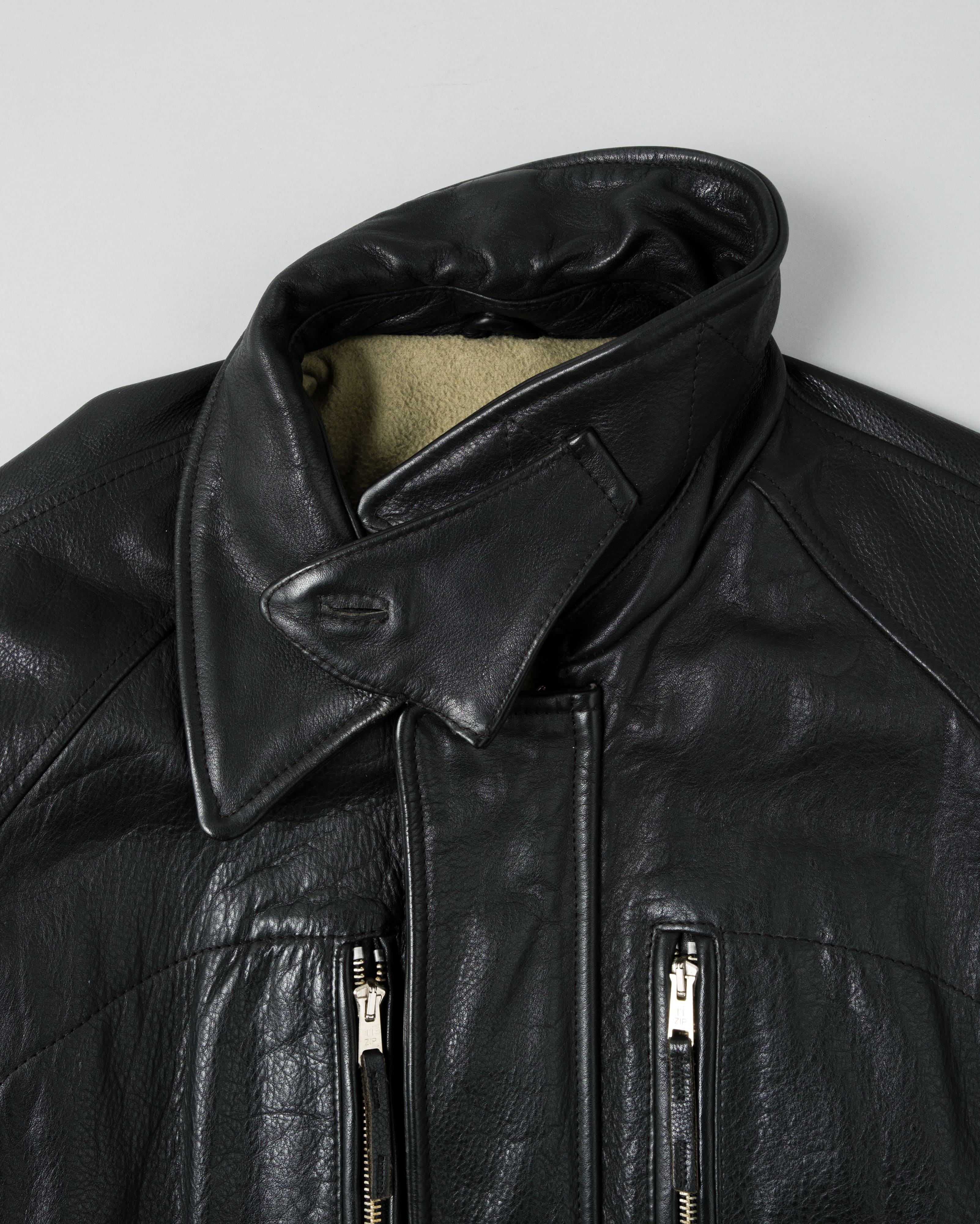 【~90's】Old BONEVILLE Raglan Sleeve D-pocket Leather Jacket