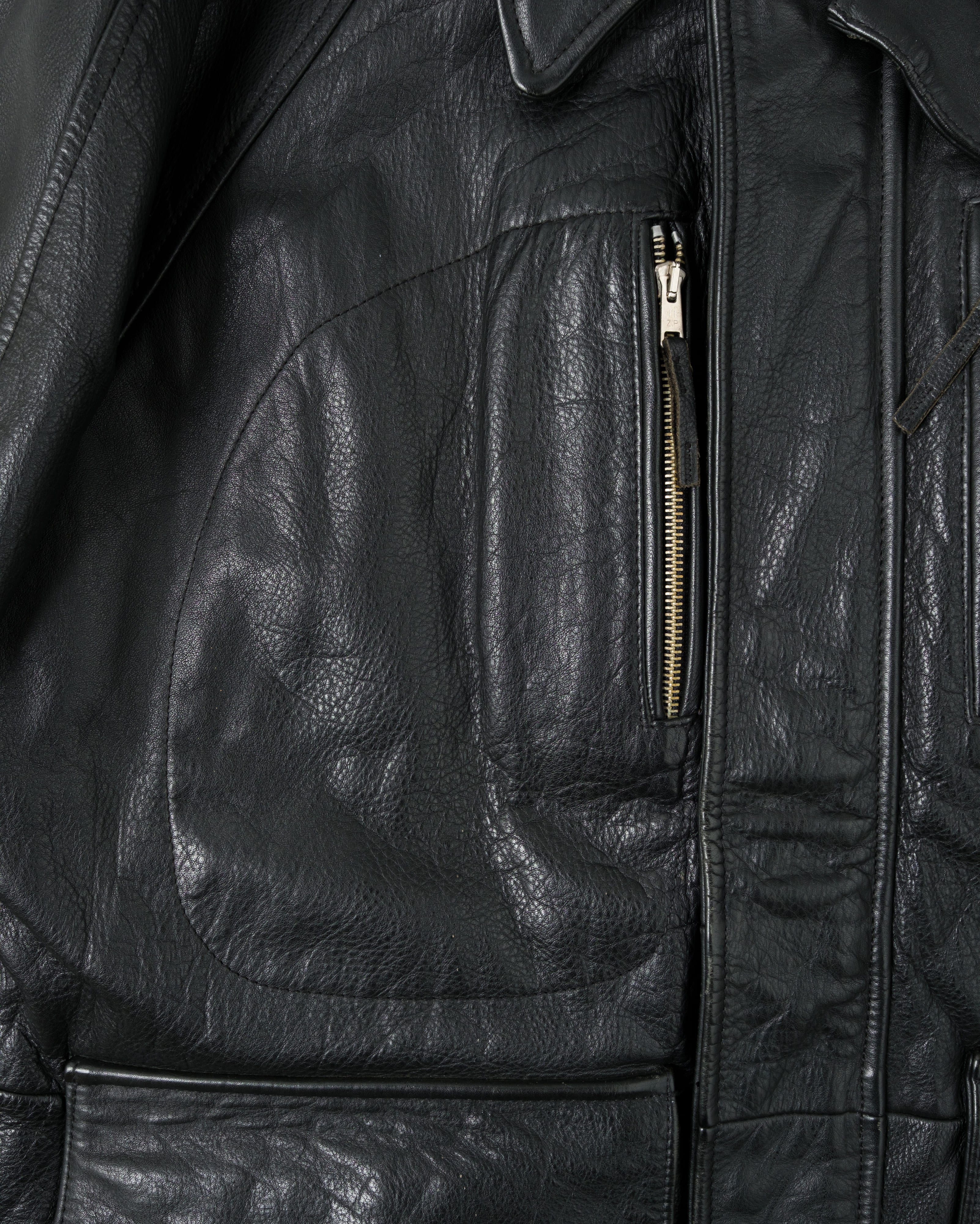 【~90's】Old BONEVILLE Raglan Sleeve D-pocket Leather Jacket