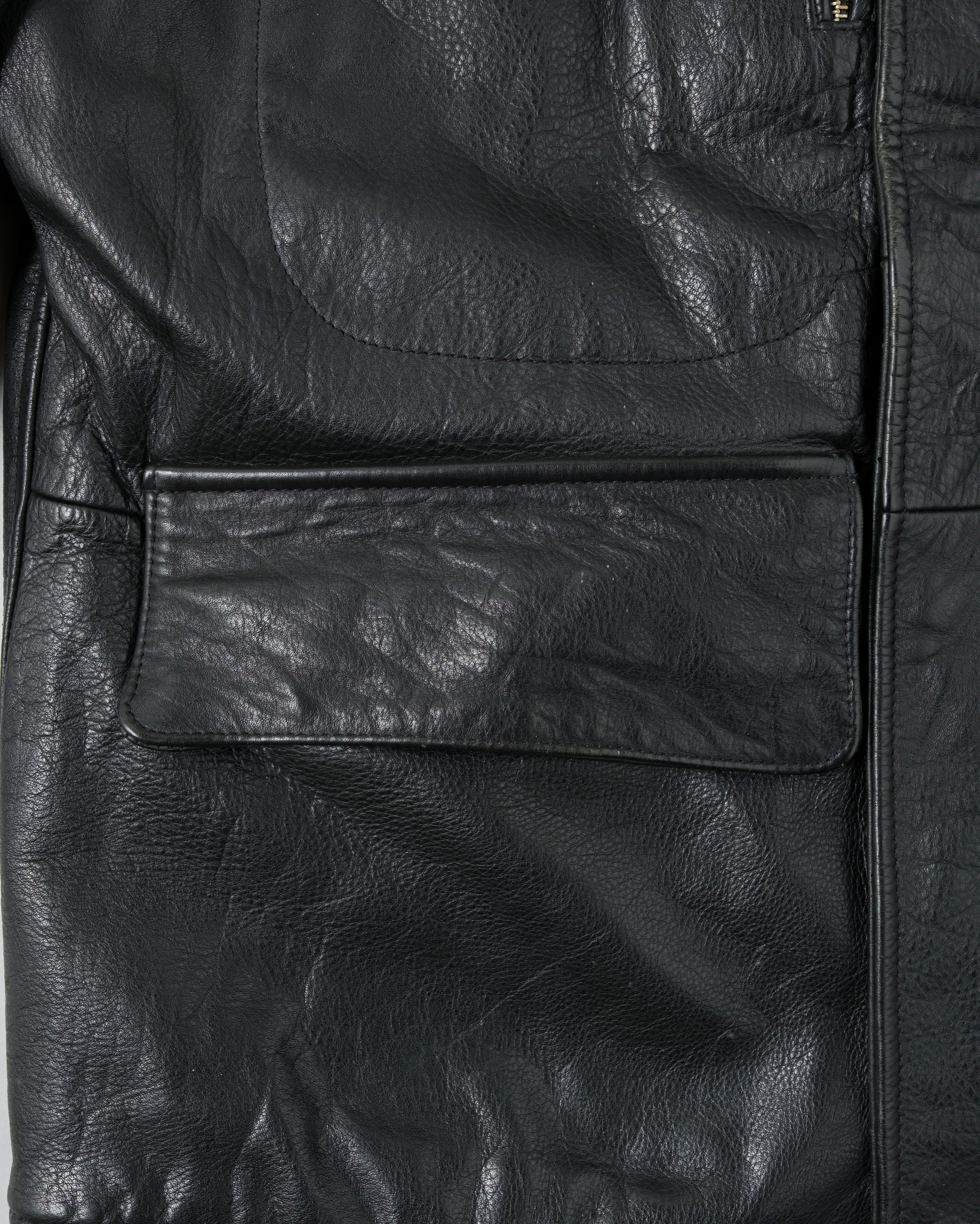 【~90's】Old BONEVILLE Raglan Sleeve D-pocket Leather Jacket