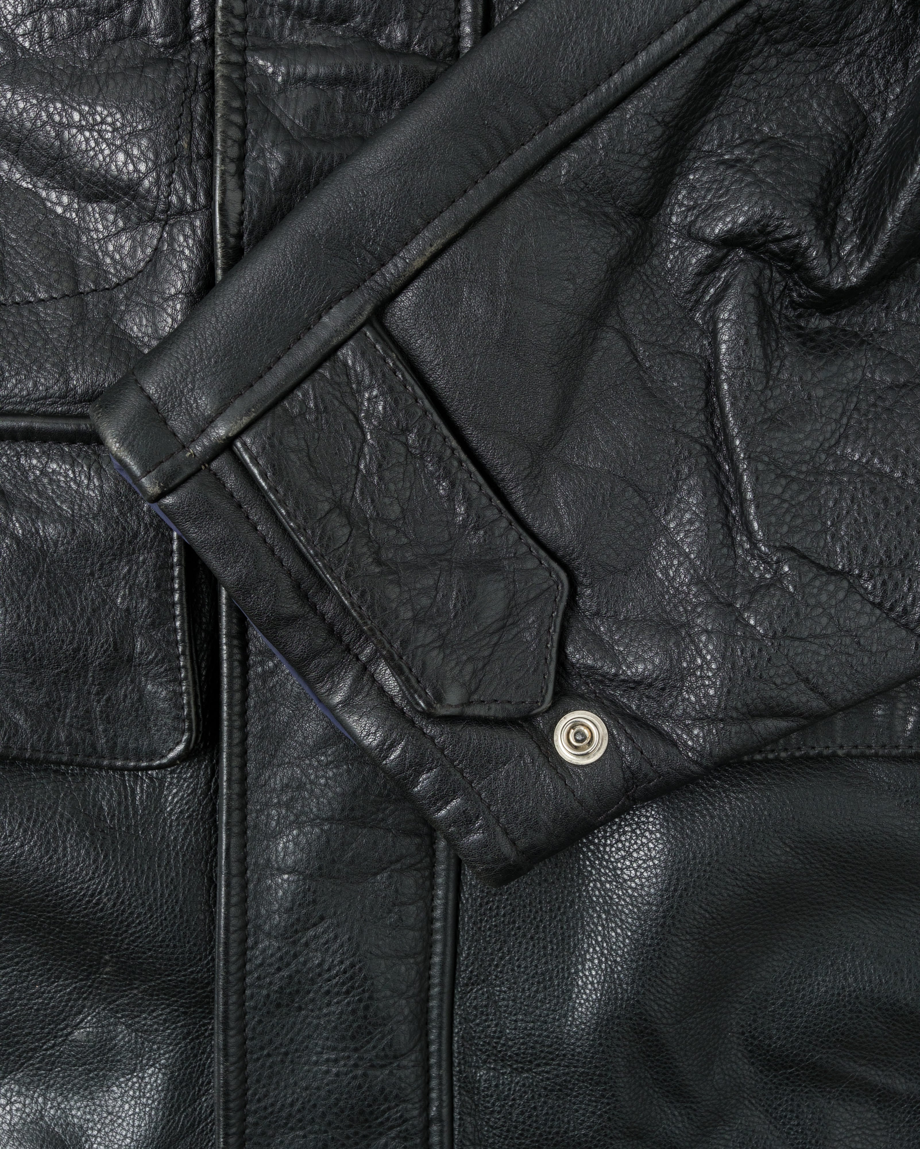【~90's】Old BONEVILLE Raglan Sleeve D-pocket Leather Jacket