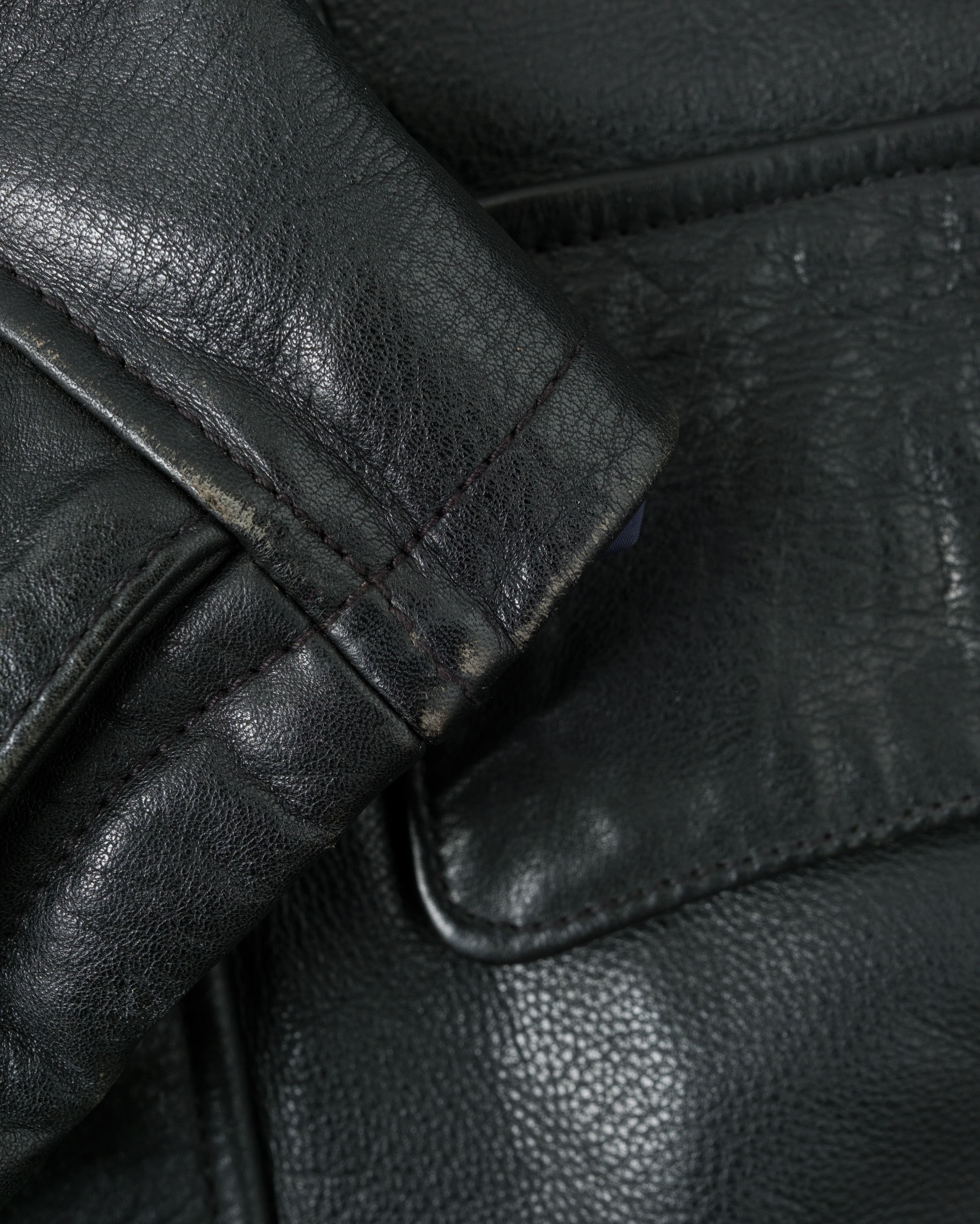 【~90's】Old BONEVILLE Raglan Sleeve D-pocket Leather Jacket