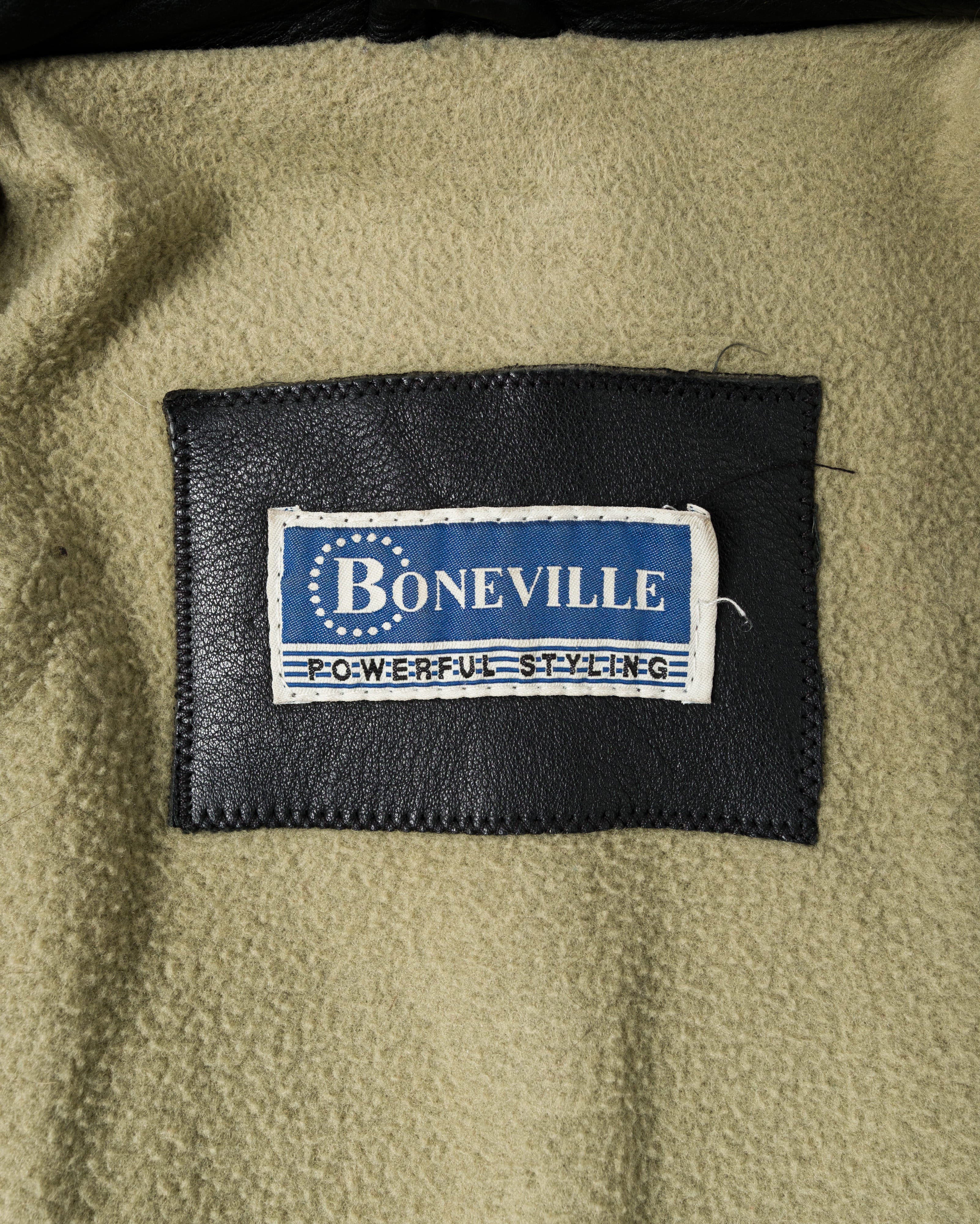 【~90's】Old BONEVILLE Raglan Sleeve D-pocket Leather Jacket