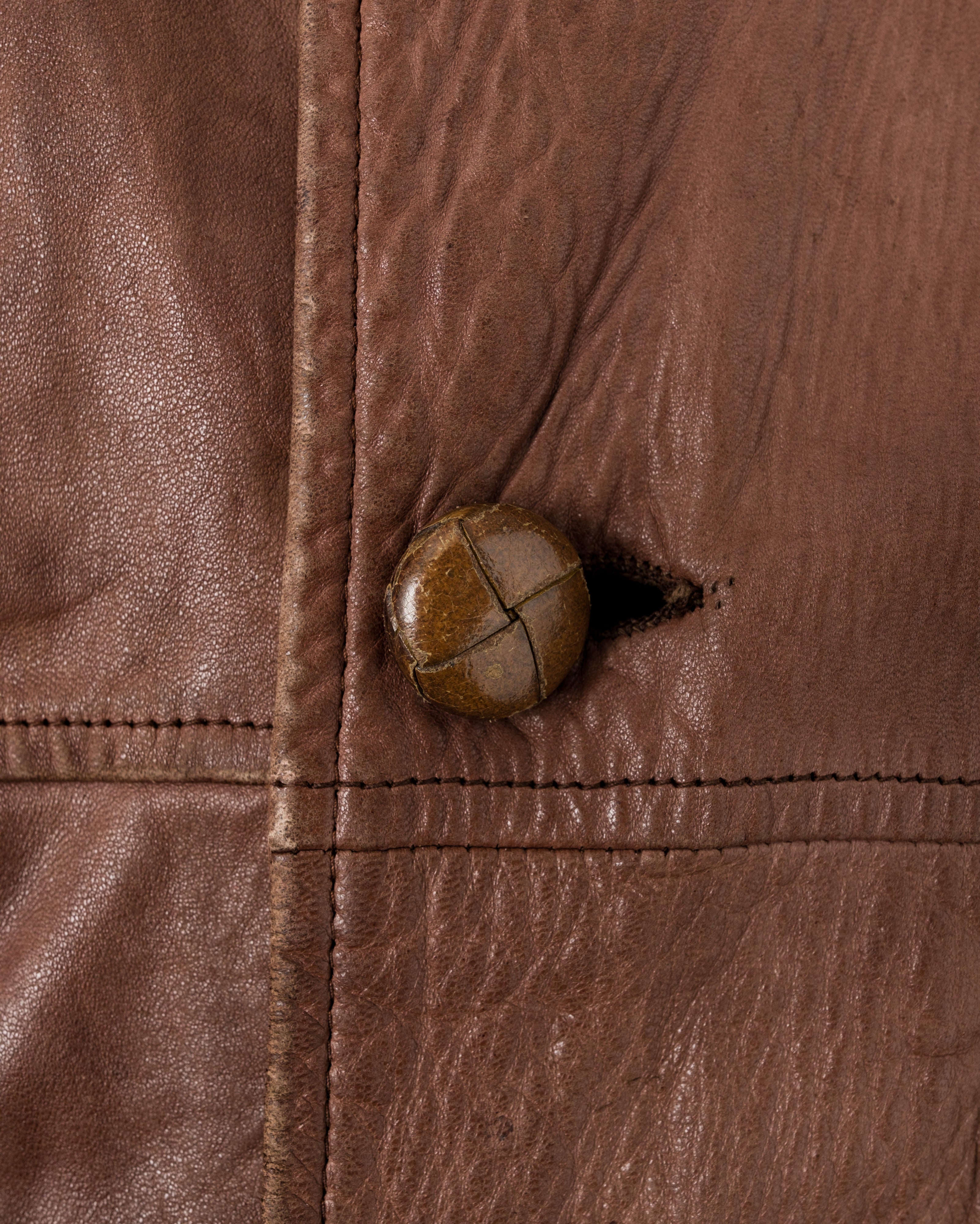 【87AW】Old C.P.Company Brown Leather 4 Pockets Jacket Size.48