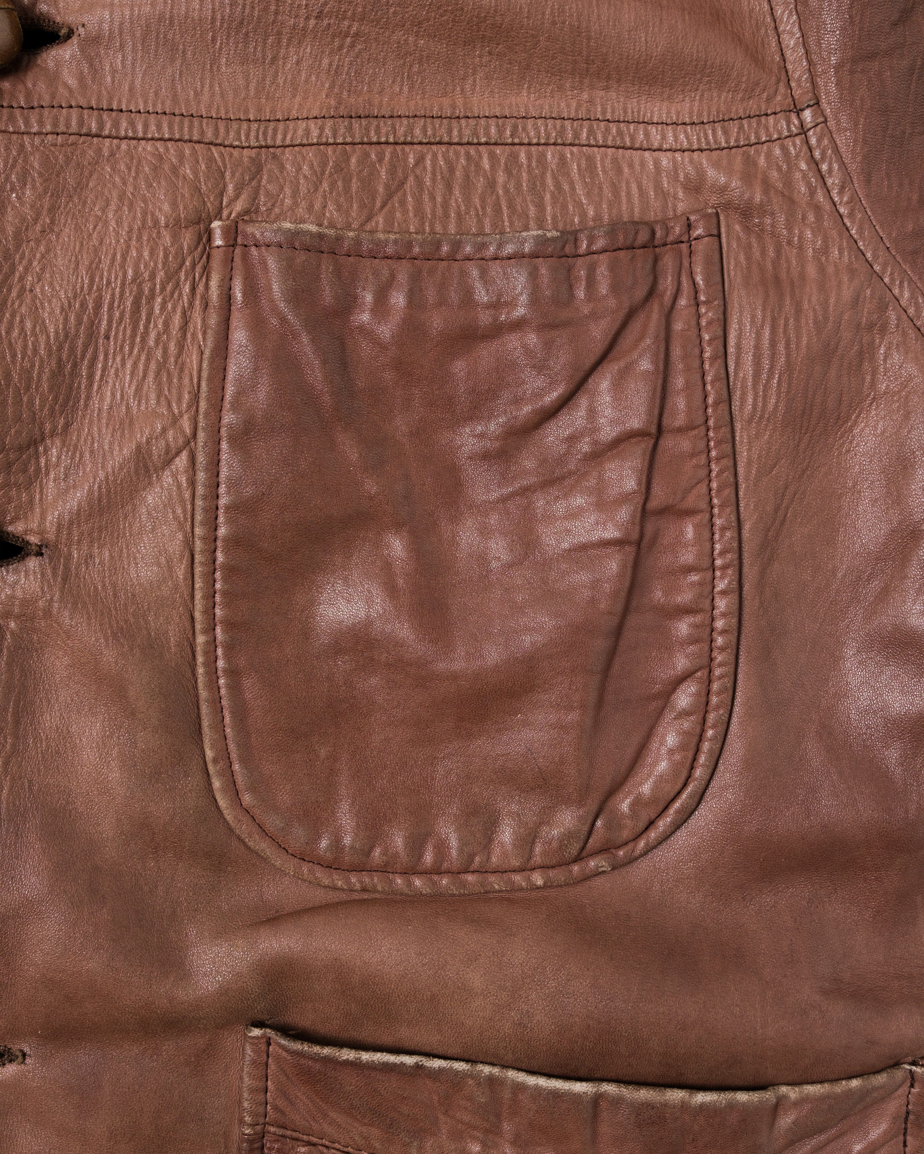 【87AW】Old C.P.Company Brown Leather 4 Pockets Jacket Size.48